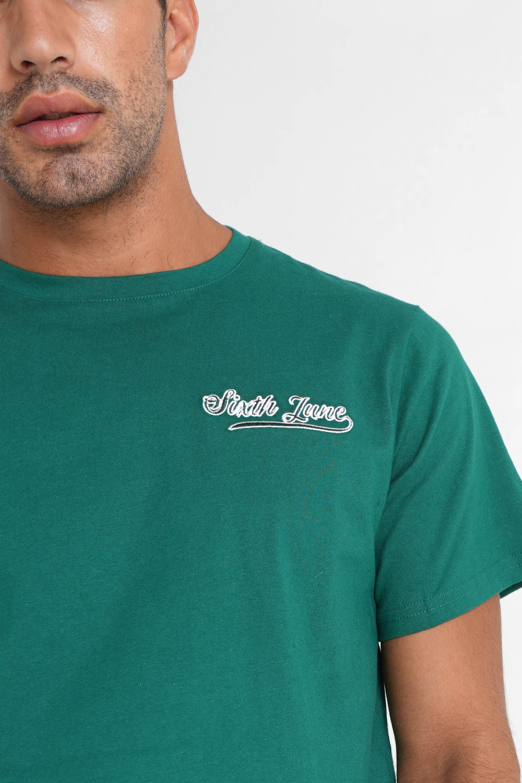 Sixth June - T-shirt retro logo Vert foncé