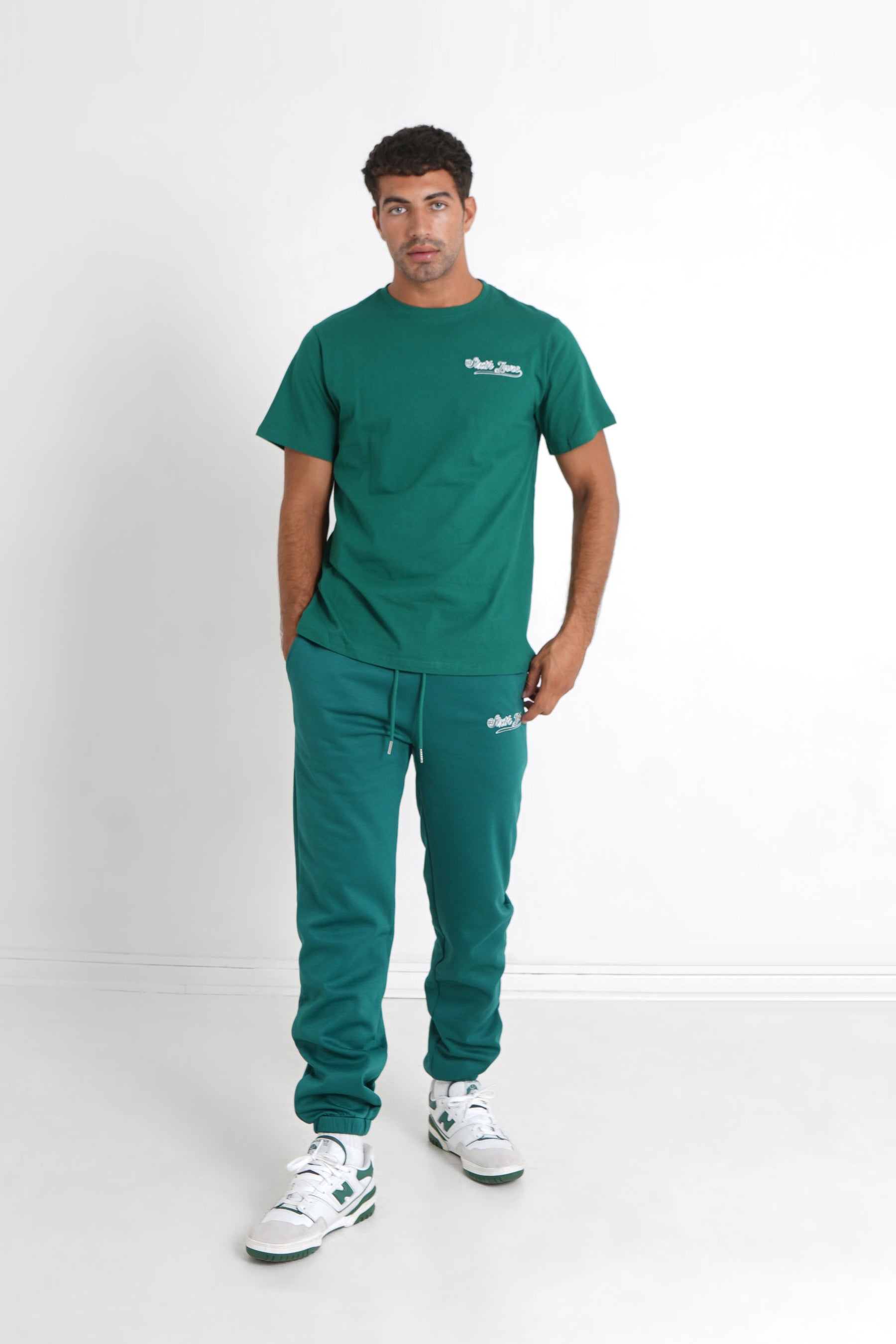 Sixth June - Jogging broderie rétro Vert foncé