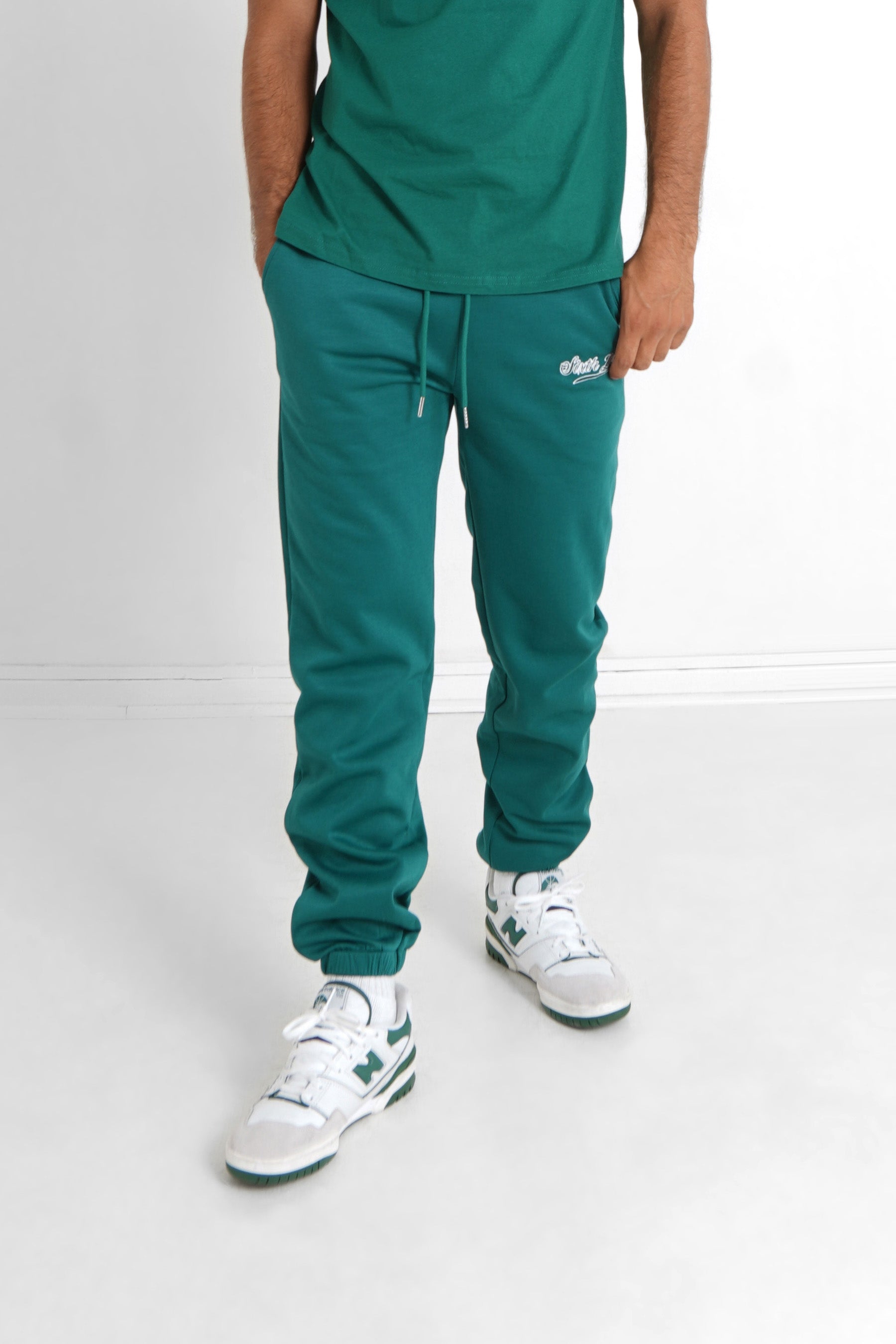 Sixth June - Jogging broderie rétro Vert foncé