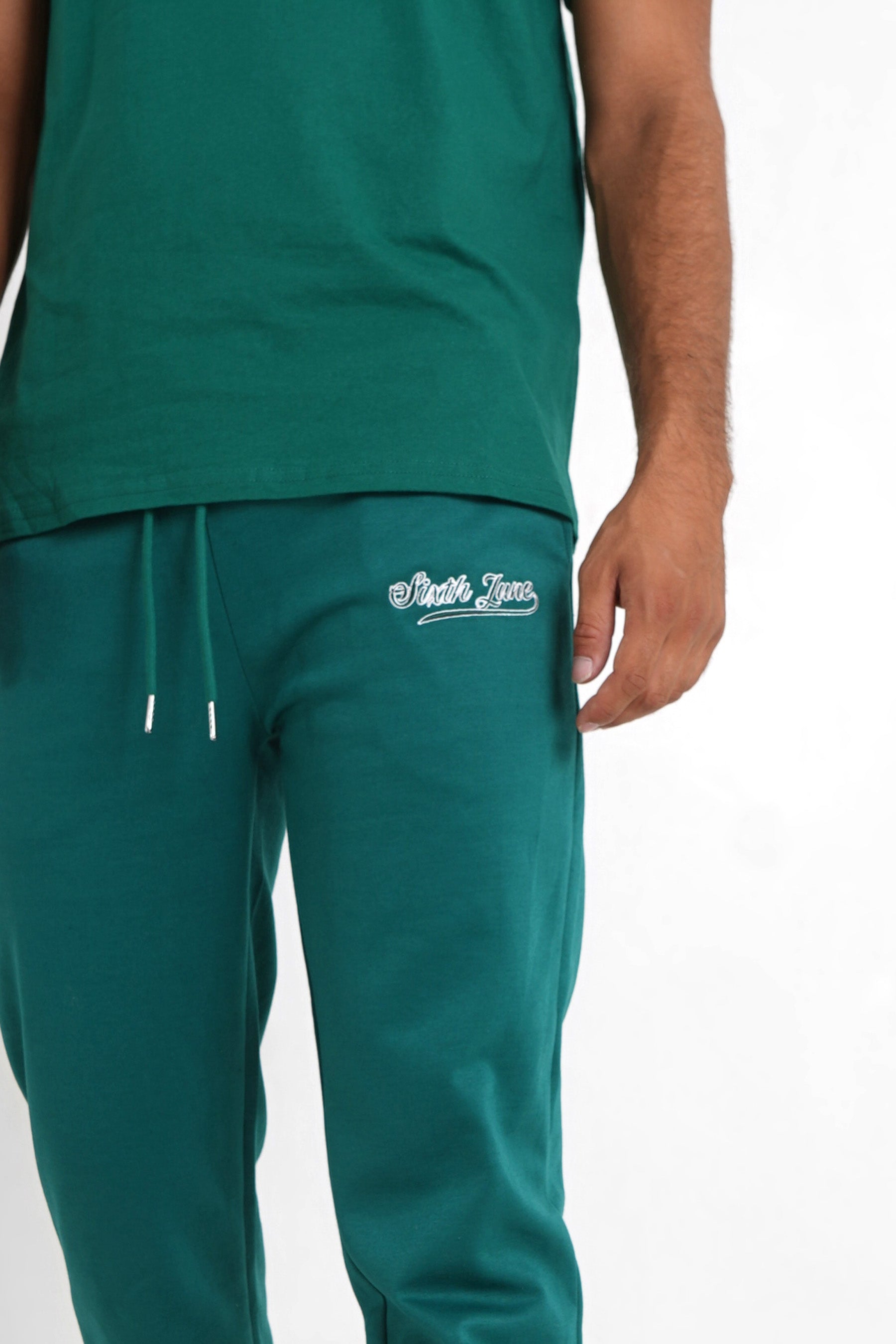 Sixth June - Jogging broderie rétro Vert foncé