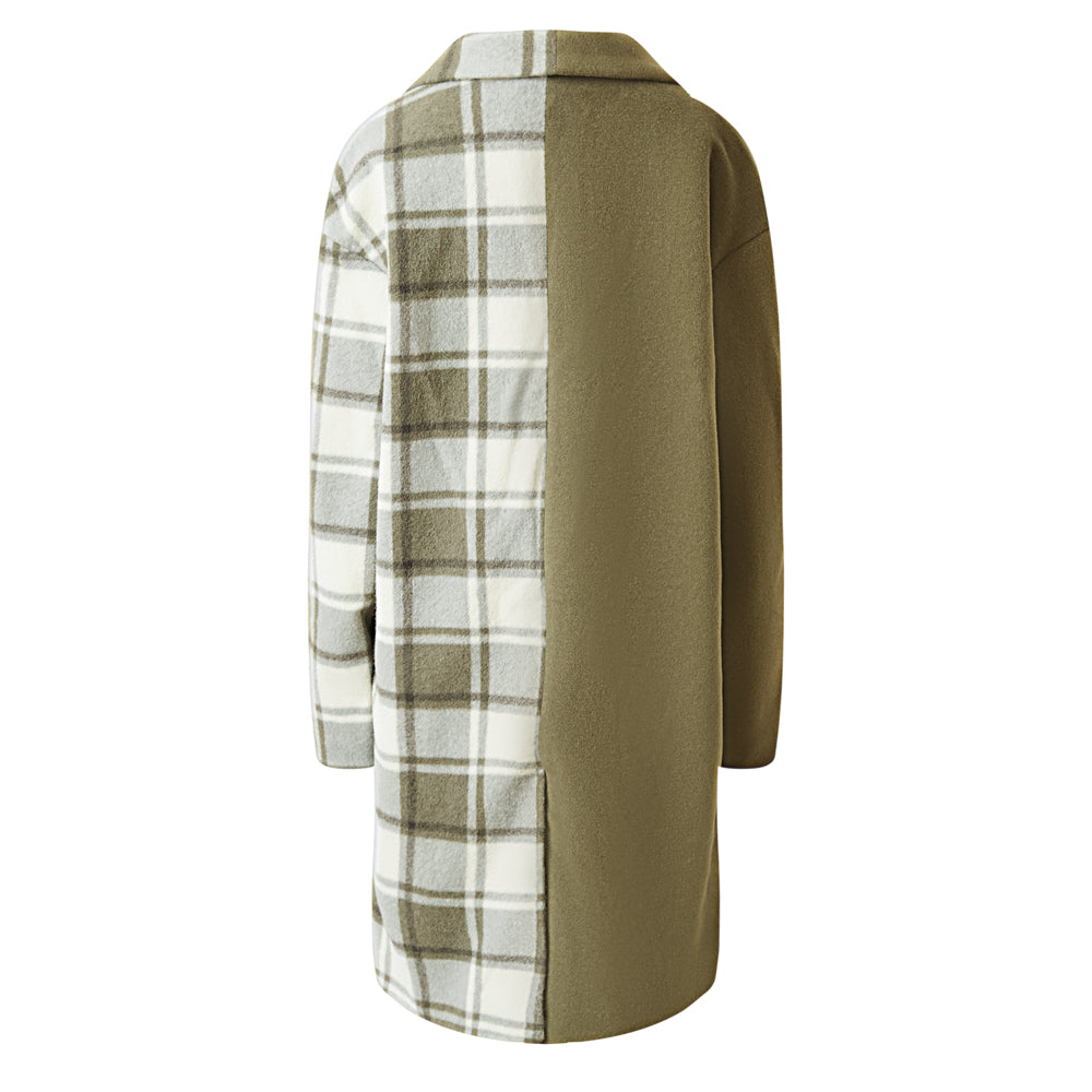 Sixth June - Veste longue duveteuse carreaux Vert