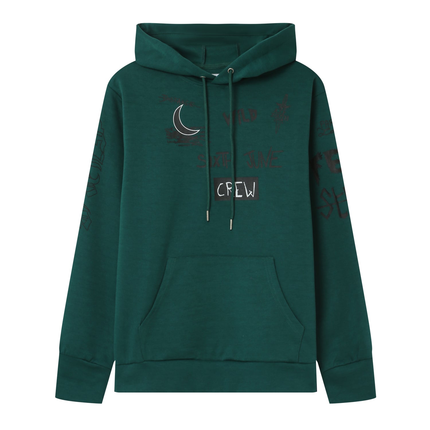 Sixth June - Sweat à capuche crew Vert foncé