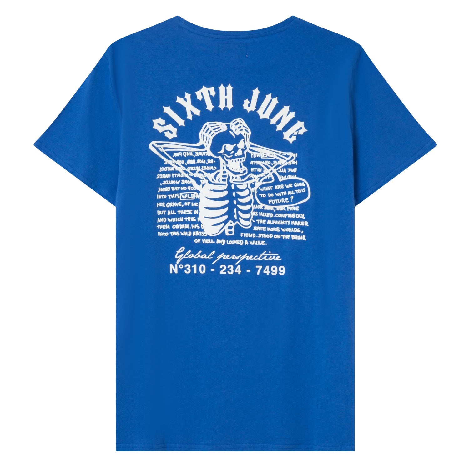 Sixth June - T-shirt squelette gothique Bleu foncé