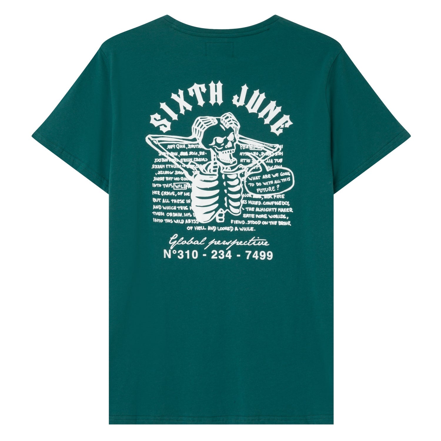 Sixth June - T-shirt squelette gothique Vert foncé