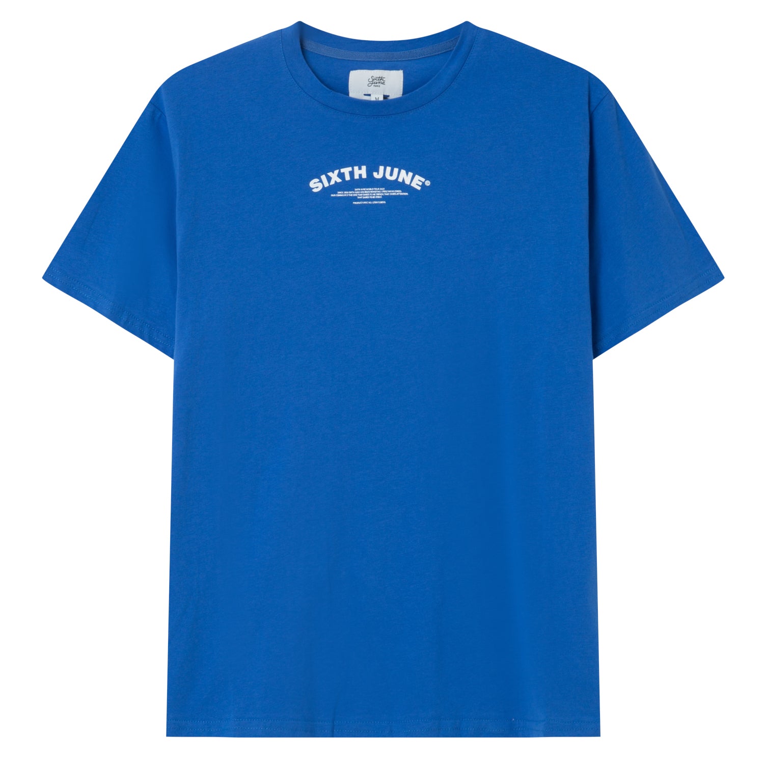 Sixth June - T-shirt logo incurvé avant arrière Bleu foncé