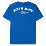 Sixth June - T-shirt logo incurvé avant arrière Bleu foncé