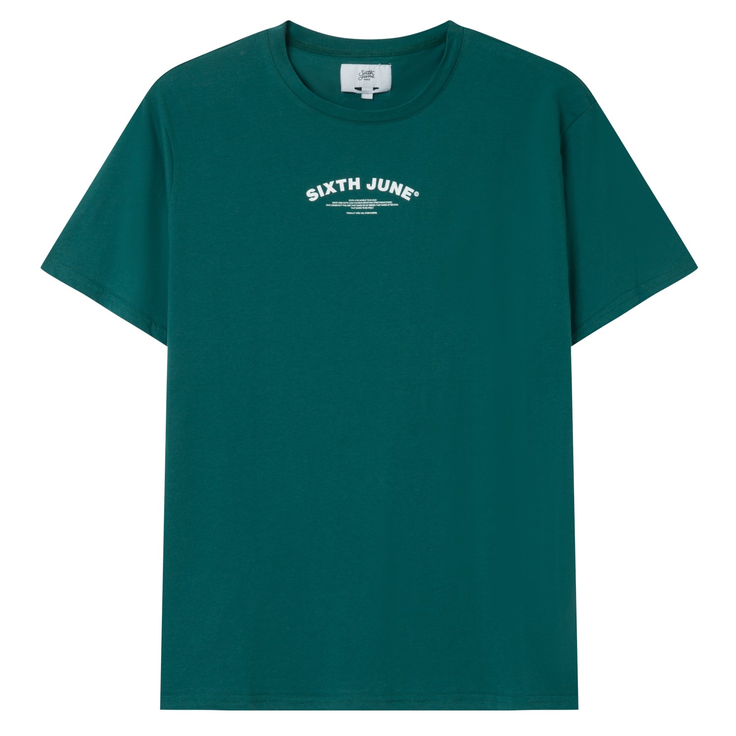 Sixth June - T-shirt logo incurvé avant arrière Vert foncé