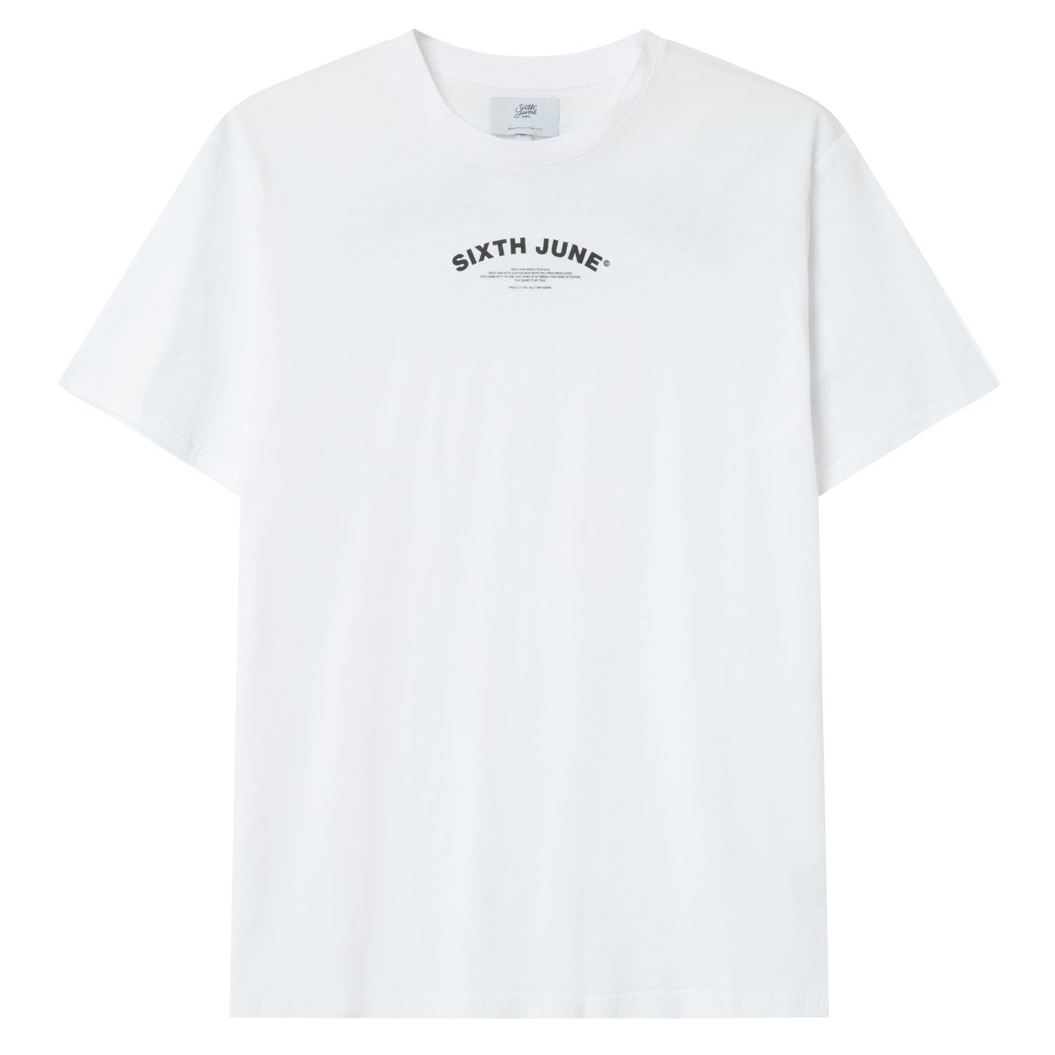 Sixth June - T-shirt logo incurvé avant arrière Blanc