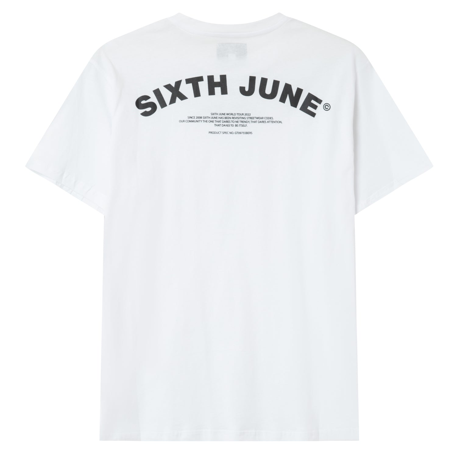 Sixth June - T-shirt logo incurvé avant arrière Blanc