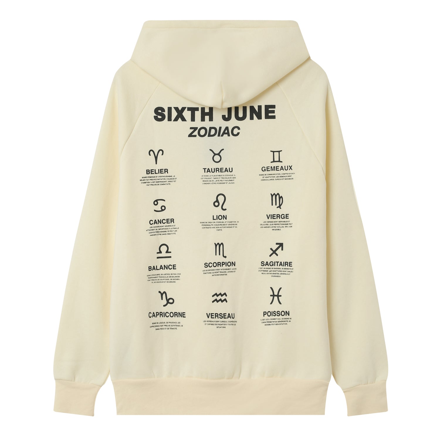 Sixth June - Sweat capuche signes zodiaque Beige clair