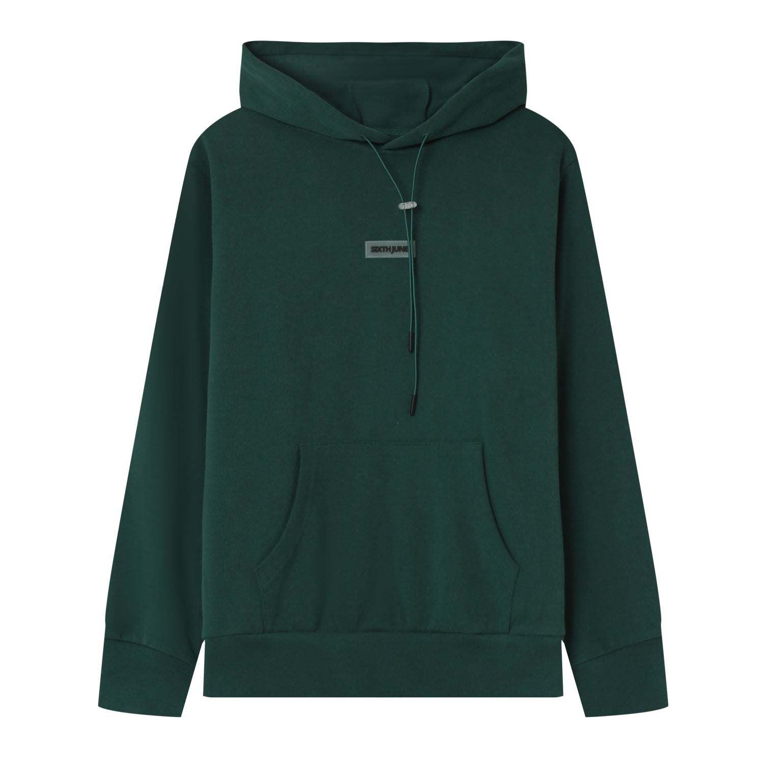 Sixth June - Sweat capuche côtelé patch Vert foncé