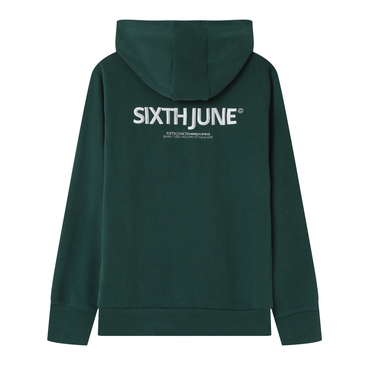 Sixth June - Sweat capuche côtelé patch Vert foncé