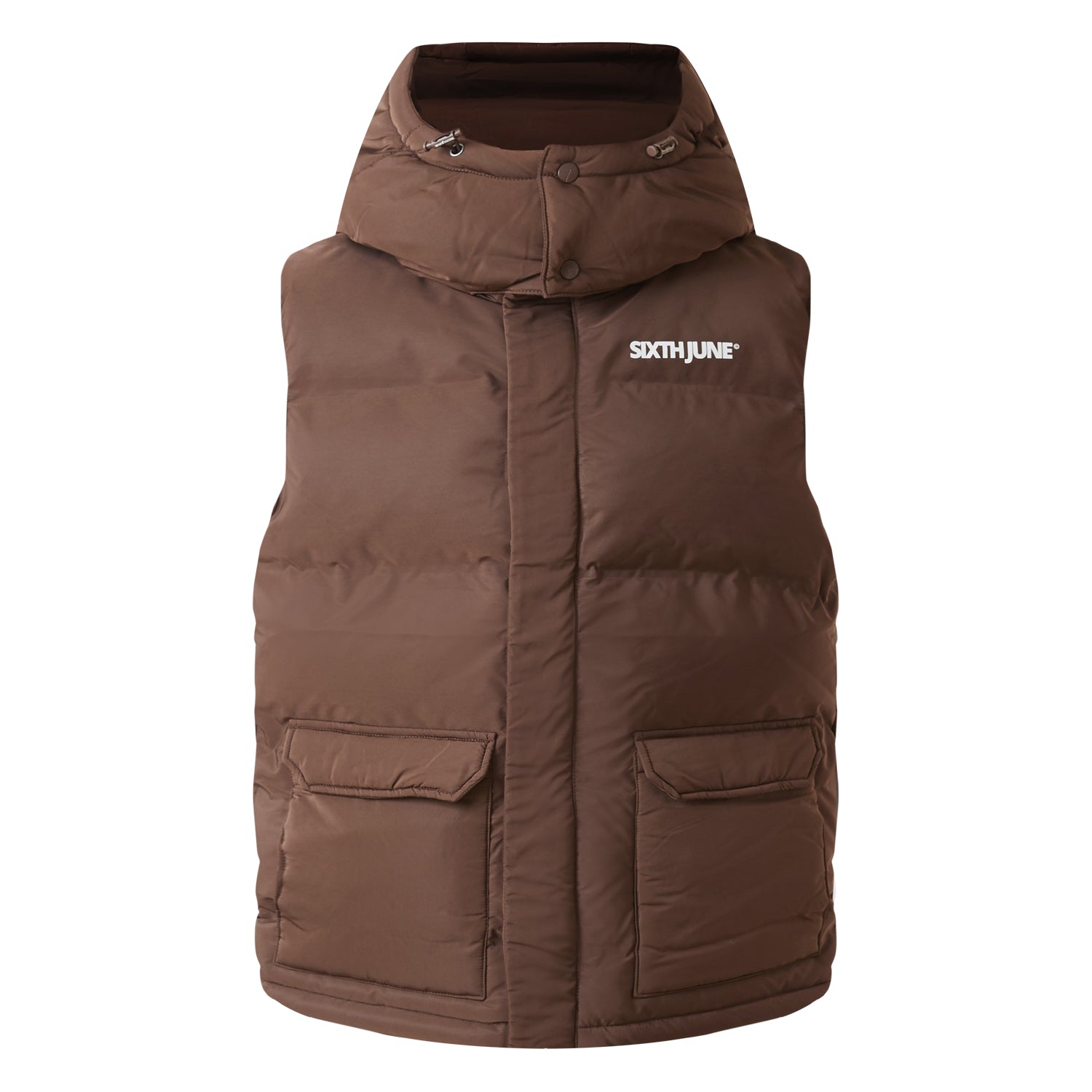 Sixth June - Doudoune sans manches capuche Marron