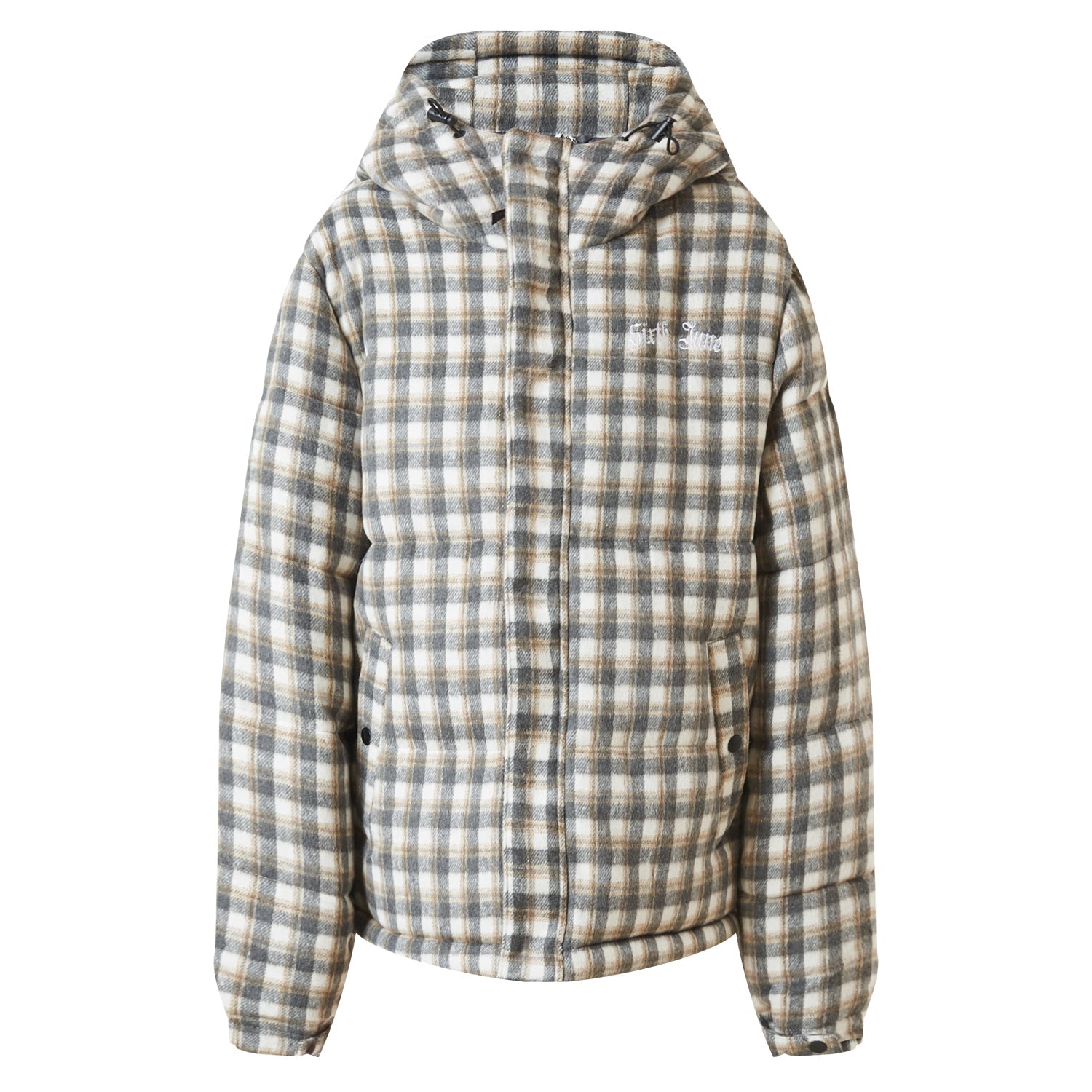 Sixth June - Doudoune carreaux effet laine Gris