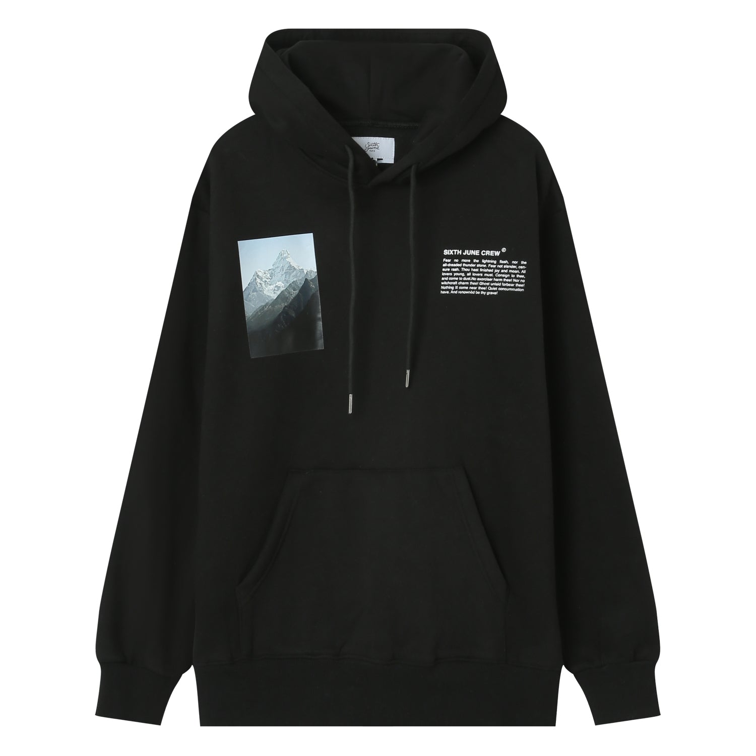 Sixth June - Sweat capuche moodboard dos Noir