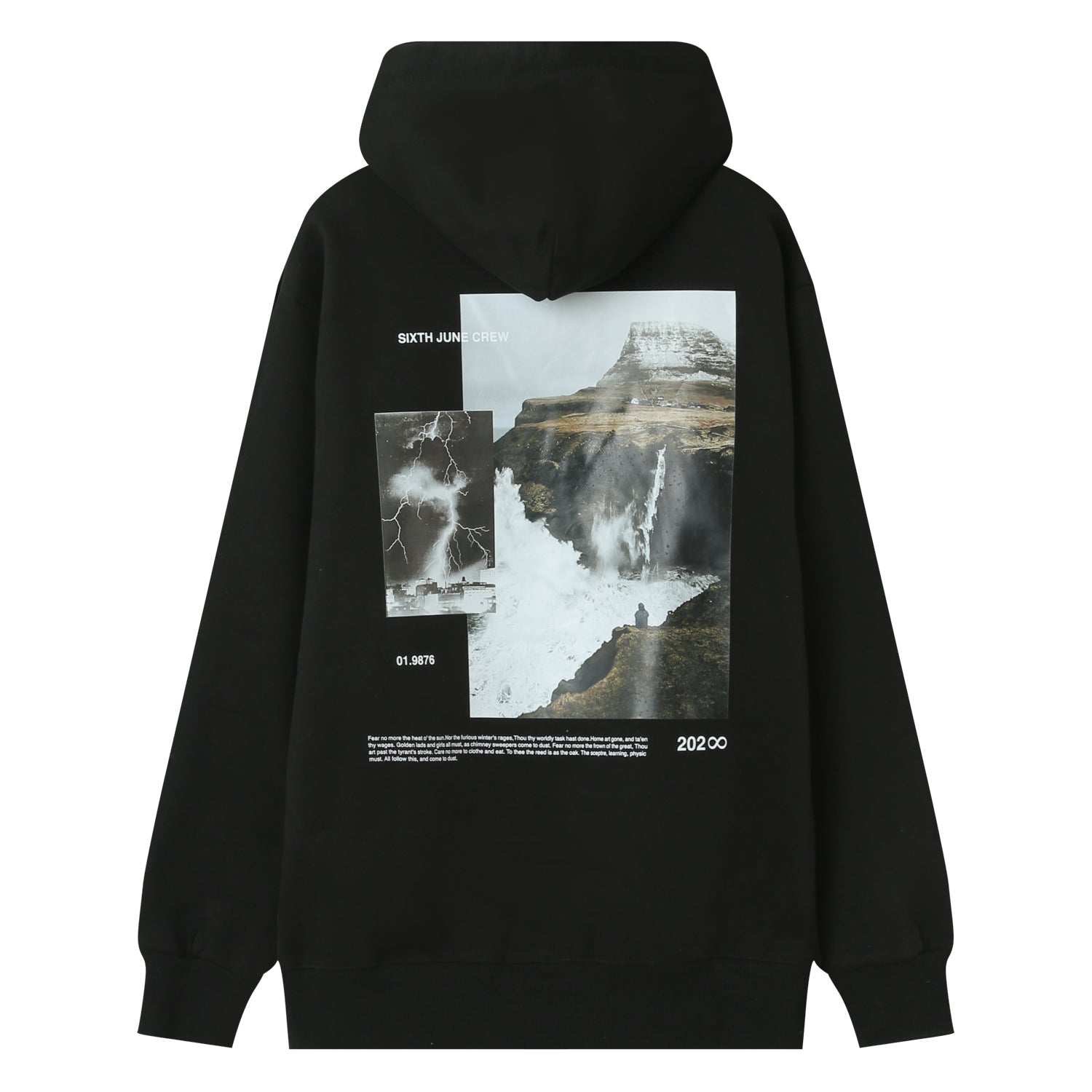 Sixth June - Sweat capuche moodboard dos Noir