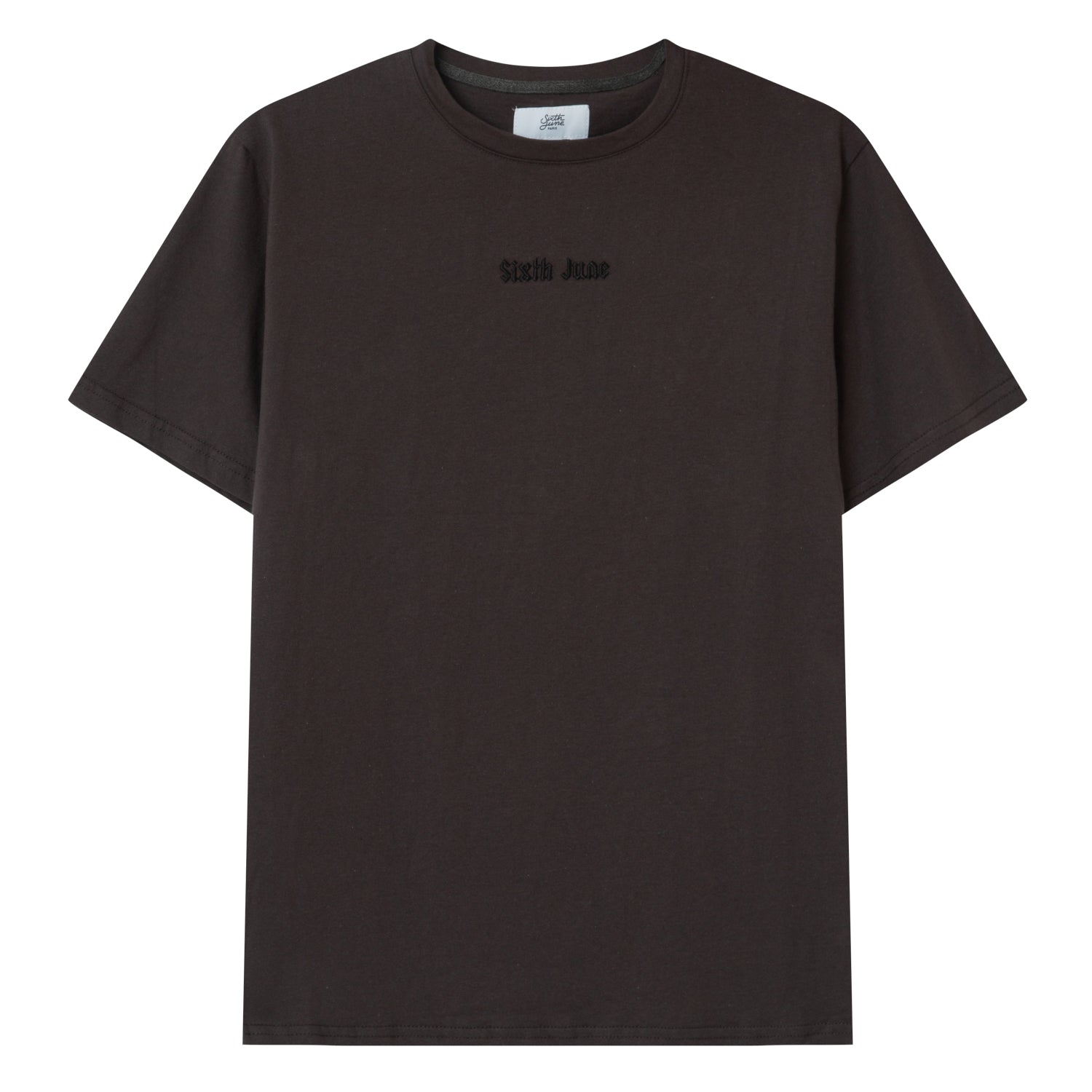 T-Shirt mit besticktem Spruch Dunkelgrau