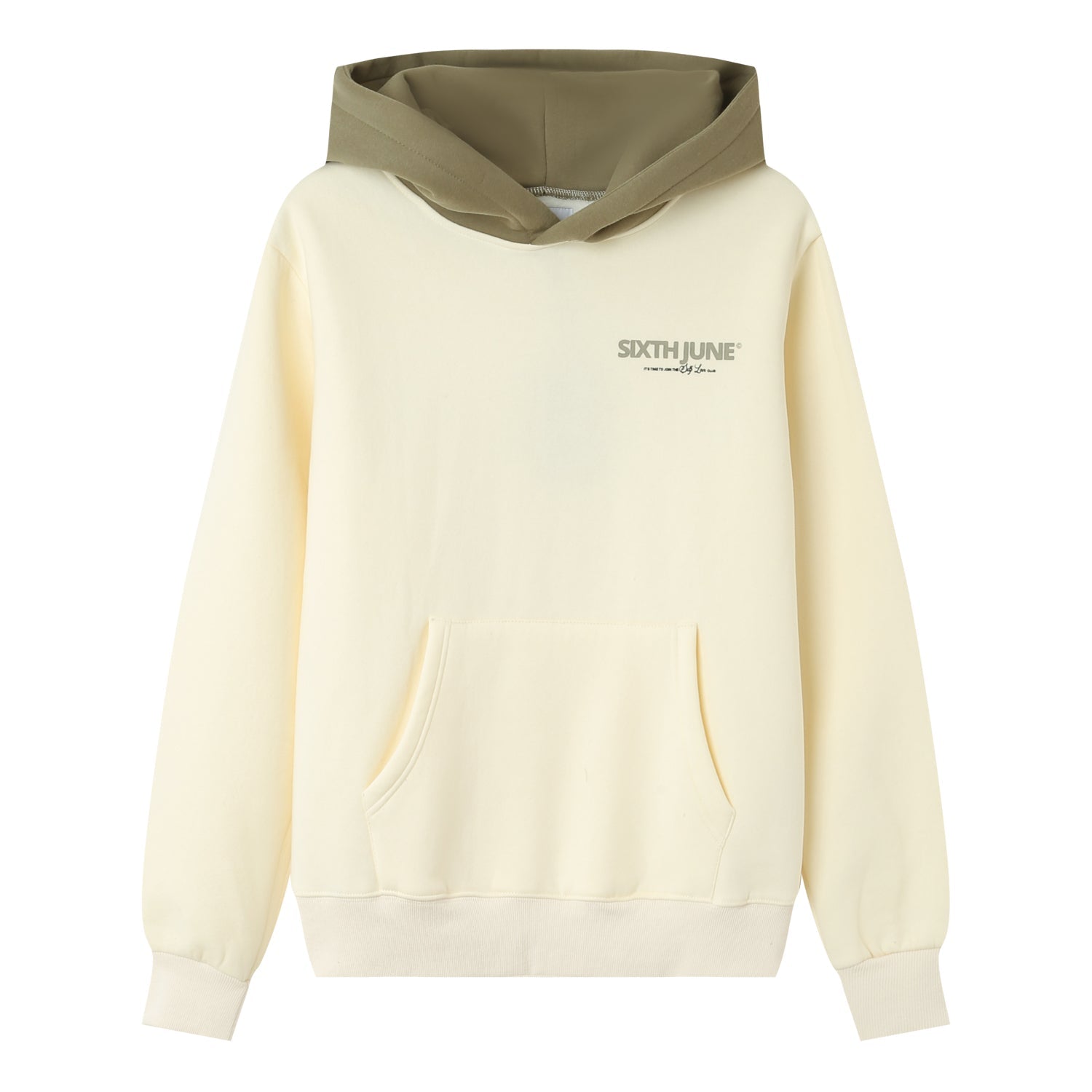 Sixth June - Sweat capuche self love club Jaune clair