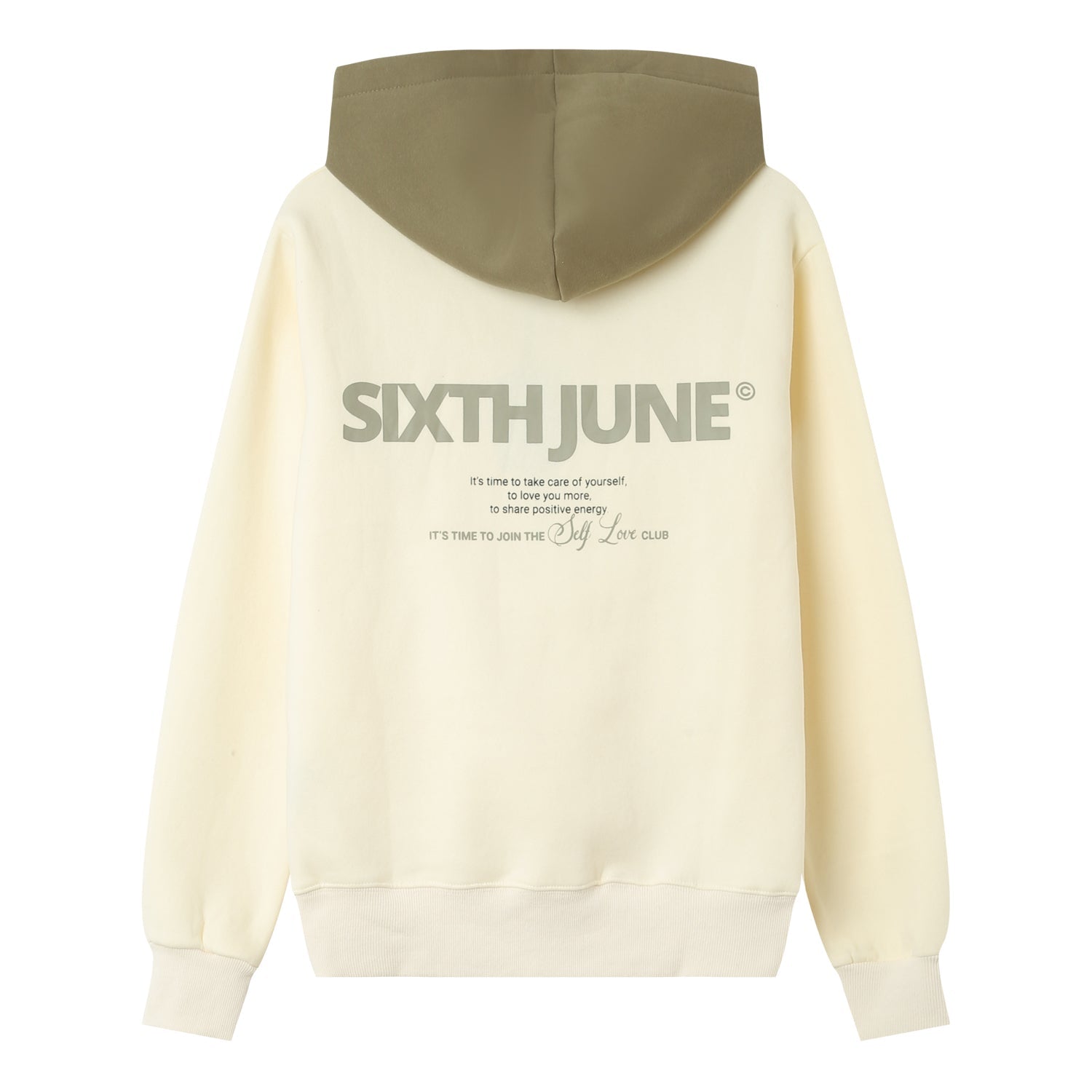 Sixth June - Sweat capuche self love club Jaune clair