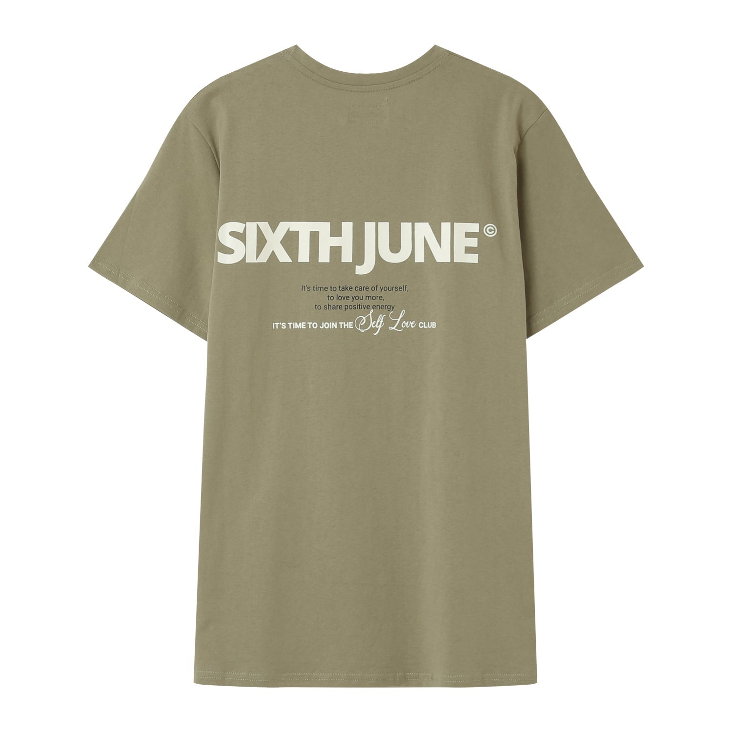 T-shirt self love club Vert kaki