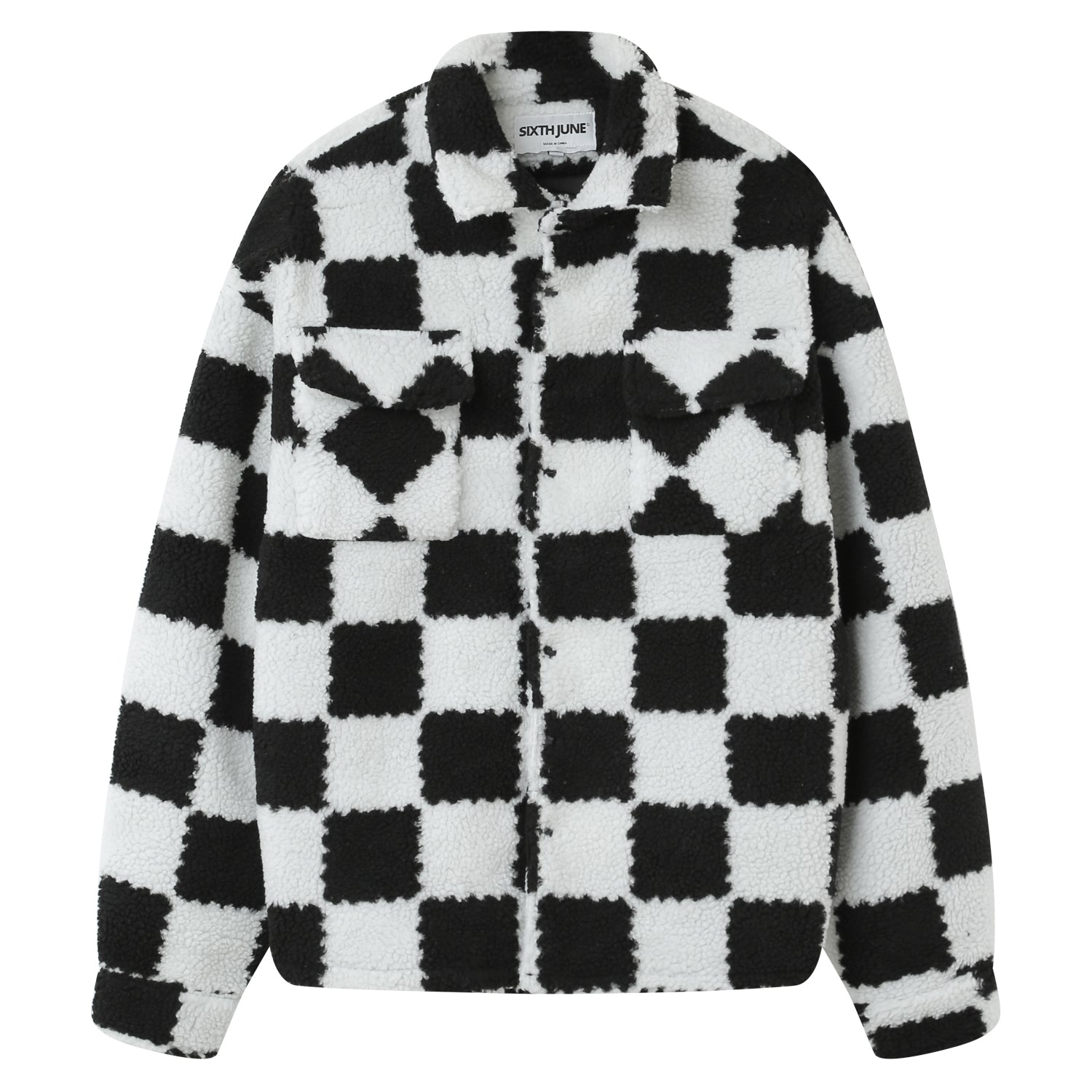 Sixth June - Veste sherpa damier Noir