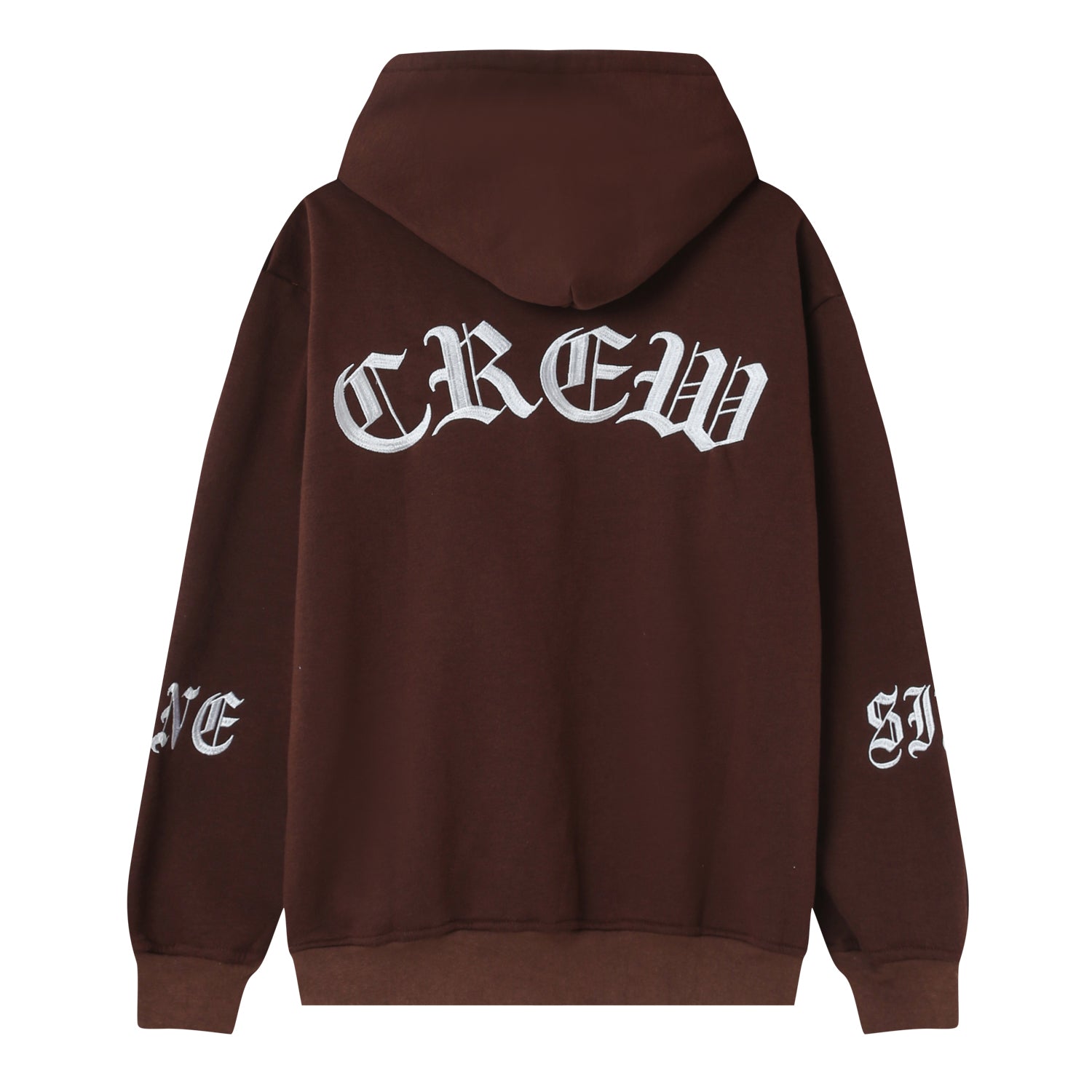 Sweatshirt capuche crew molletonné Marron foncé
