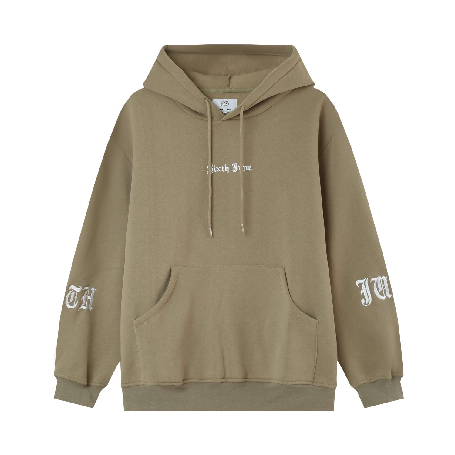 Sixth June - Sweat capuche crew molletonné Vert kaki