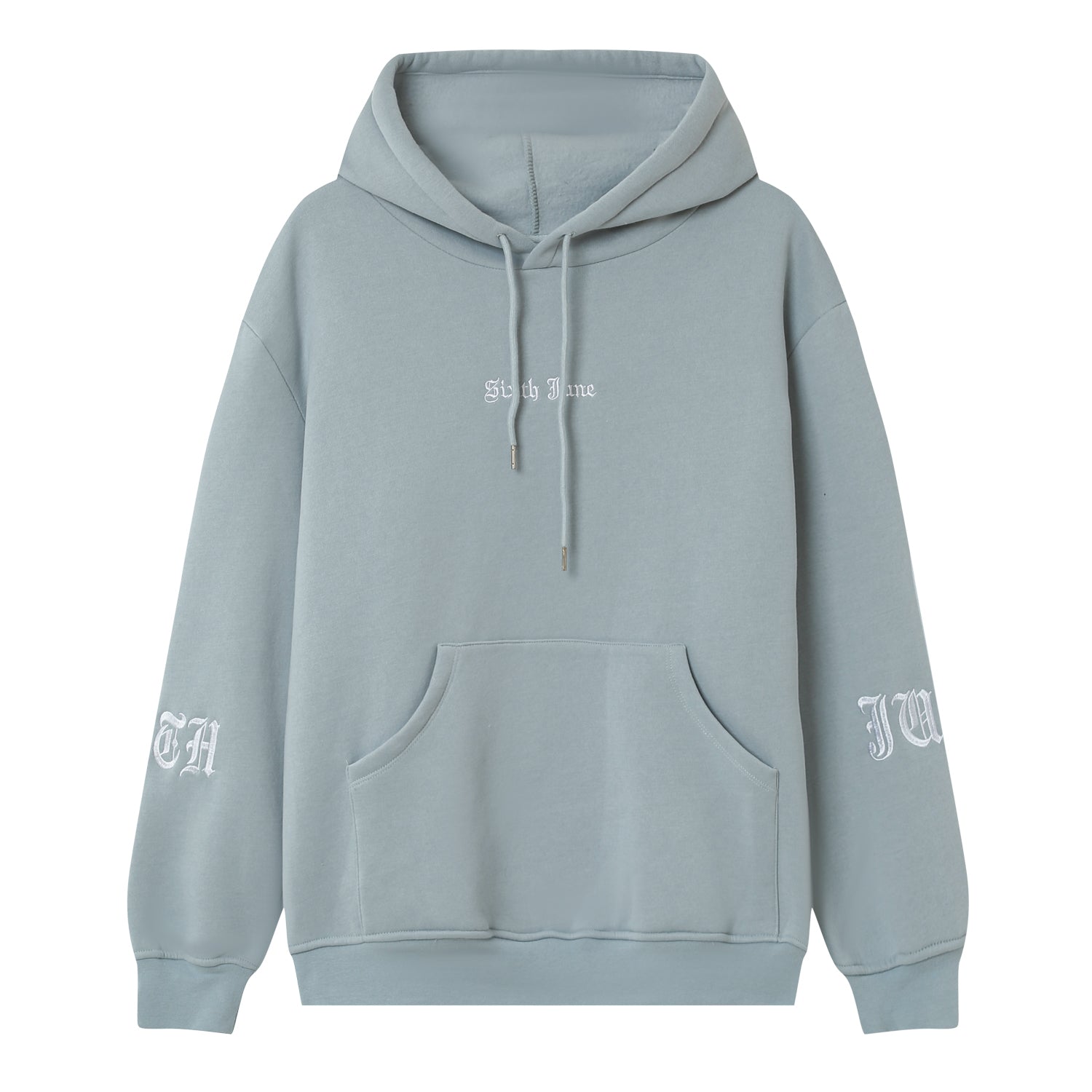 Sixth June - Sweat capuche crew molletonné Bleu clair