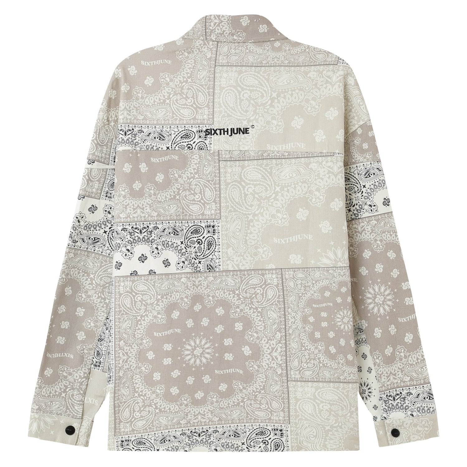 Chemise cargo bandana patchwork Beige