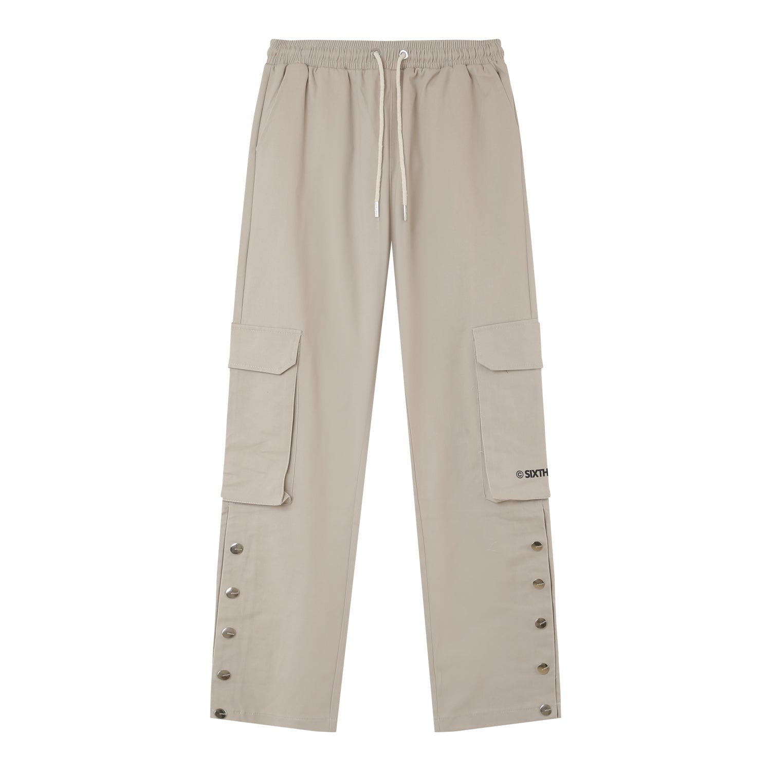 Sixth June - Pantalon cargo boutons chevilles Beige