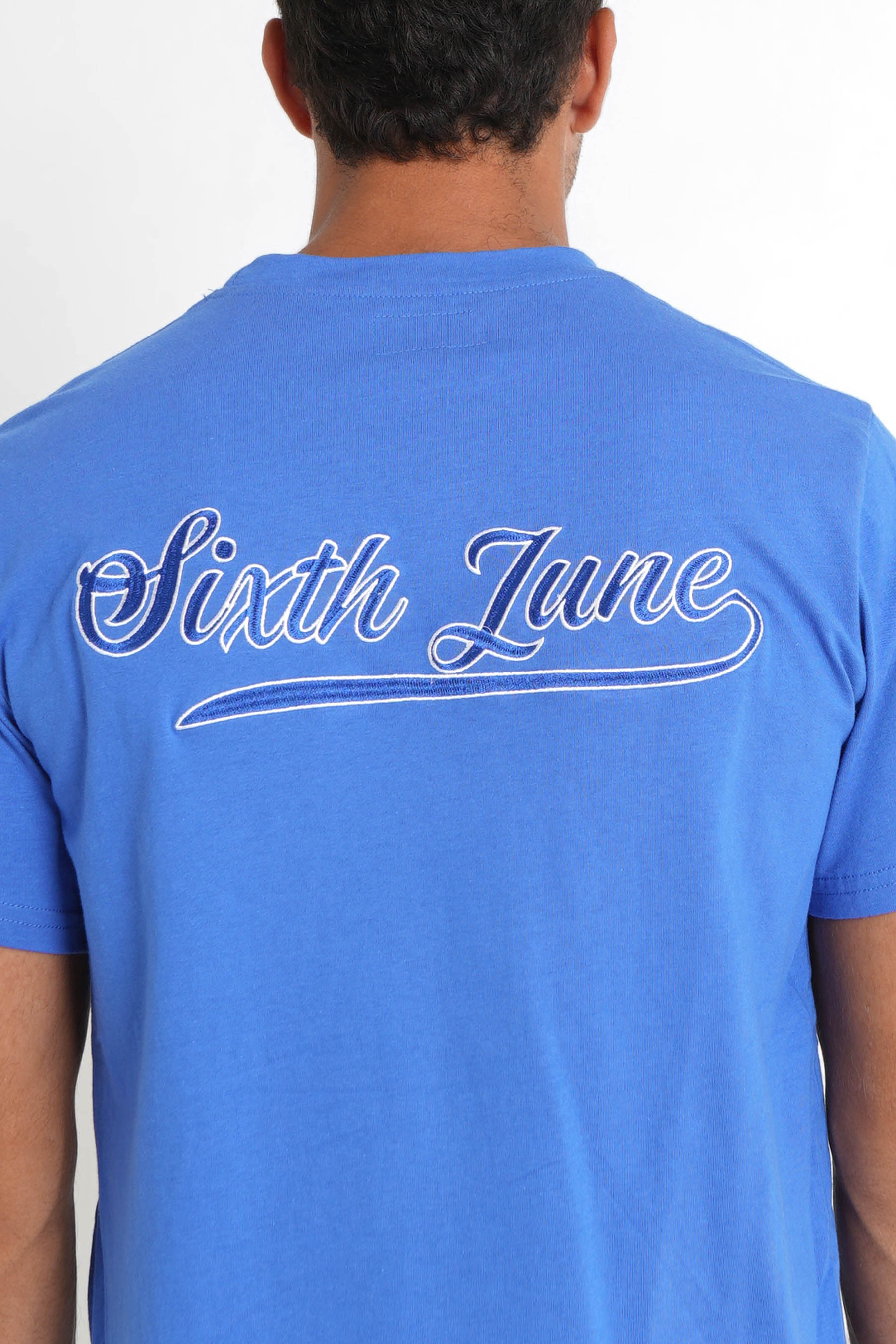 Sixth June - T-shirt retro logo Bleu foncé