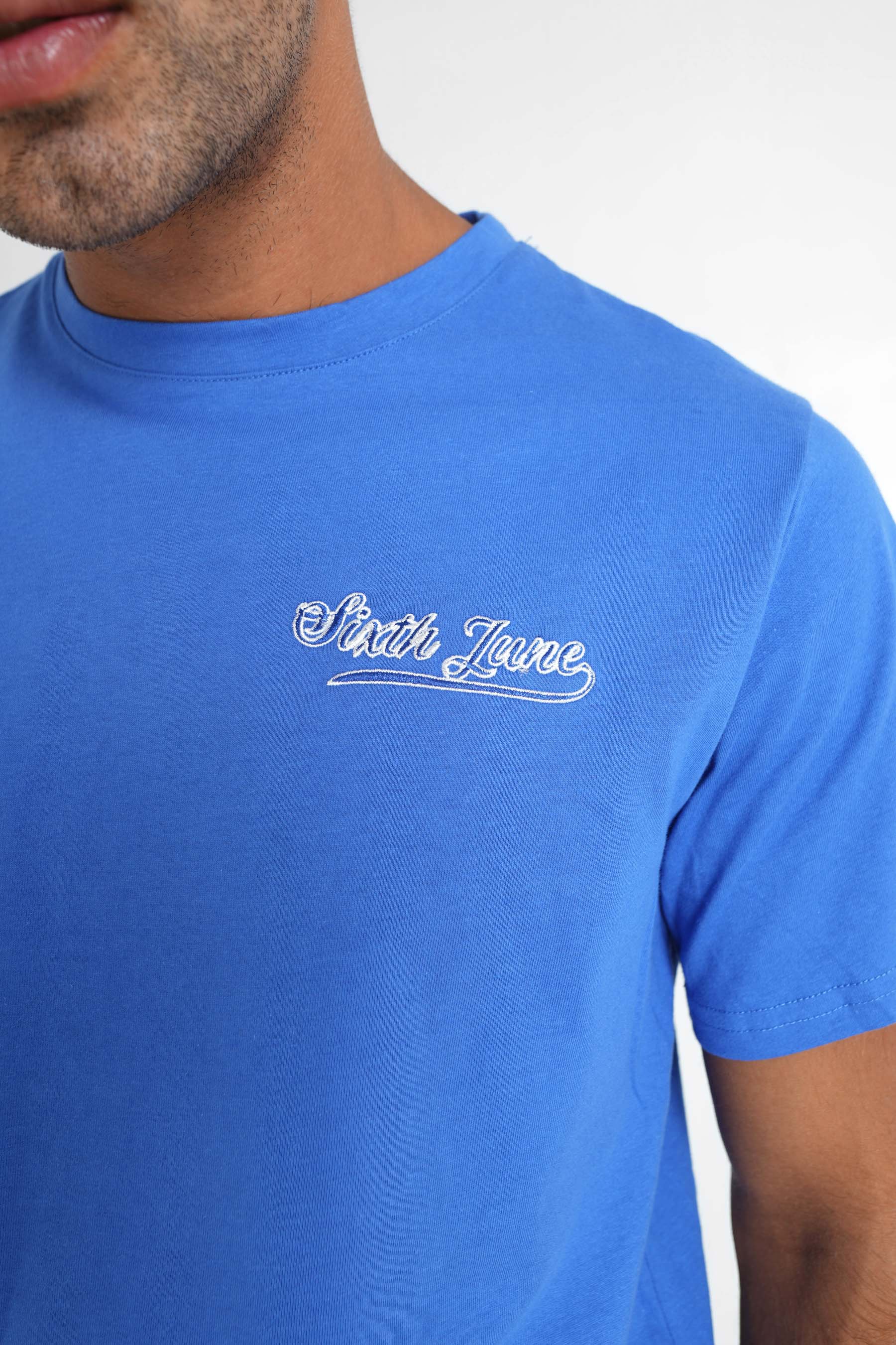 Sixth June - T-shirt retro logo Bleu foncé