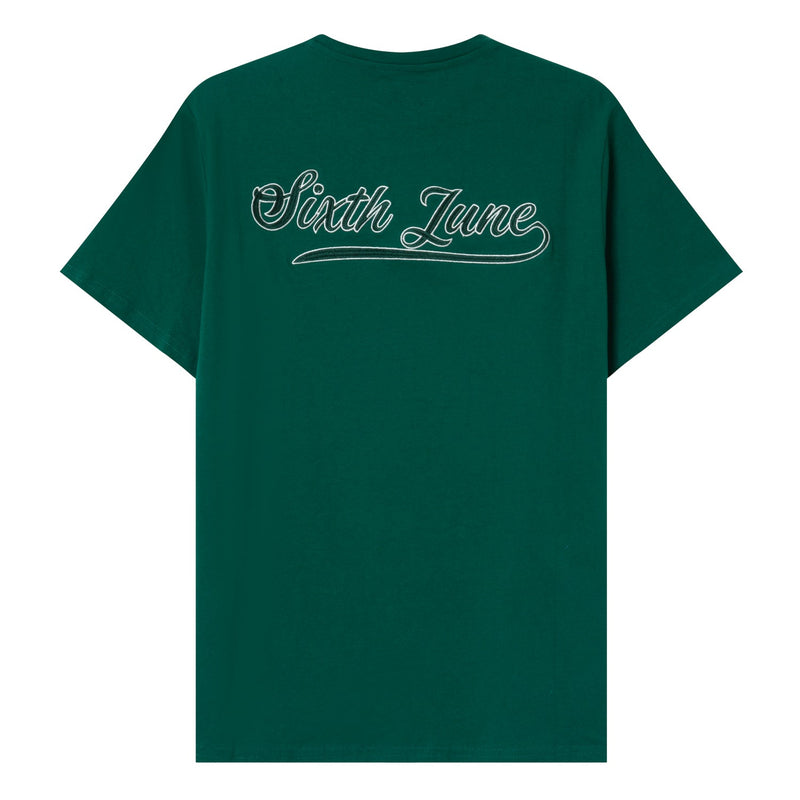 Sixth June - T-shirt retro logo Vert foncé