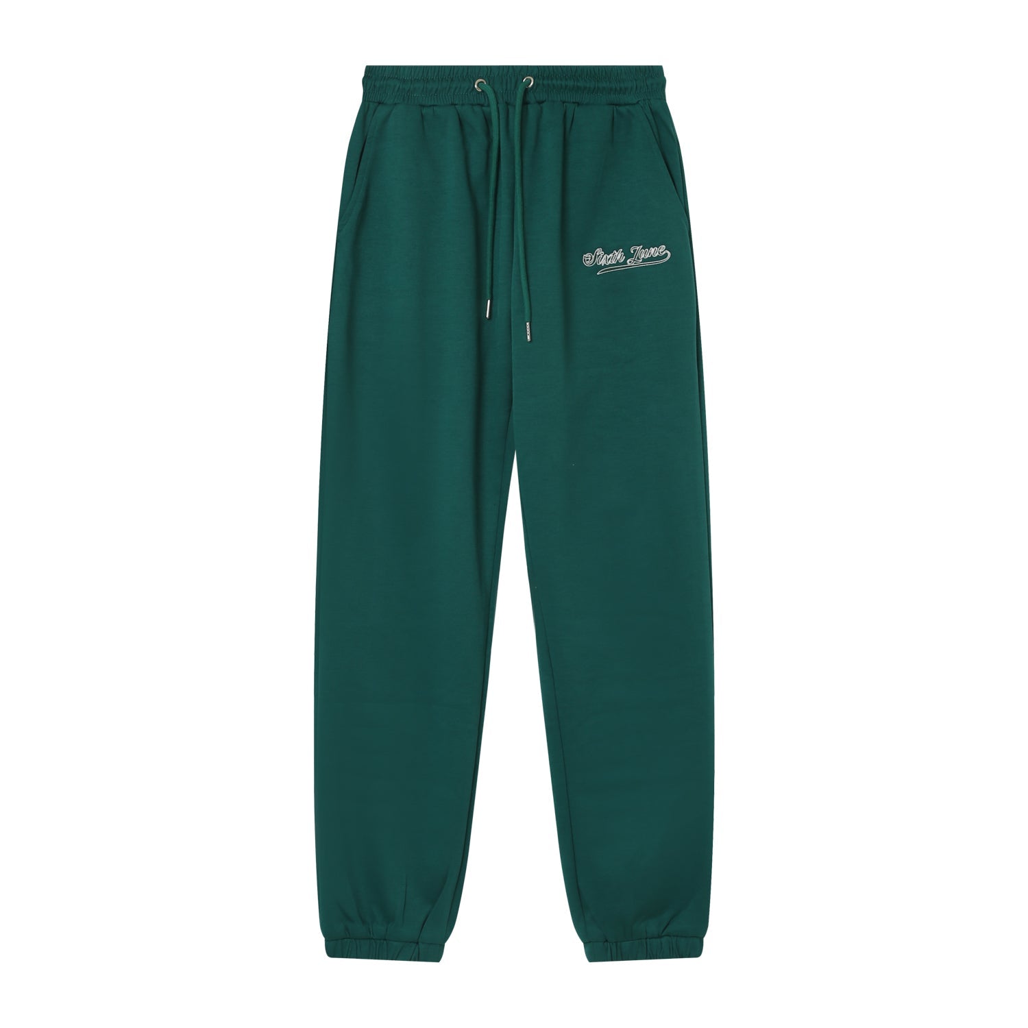 Sixth June - Jogging broderie rétro Vert foncé