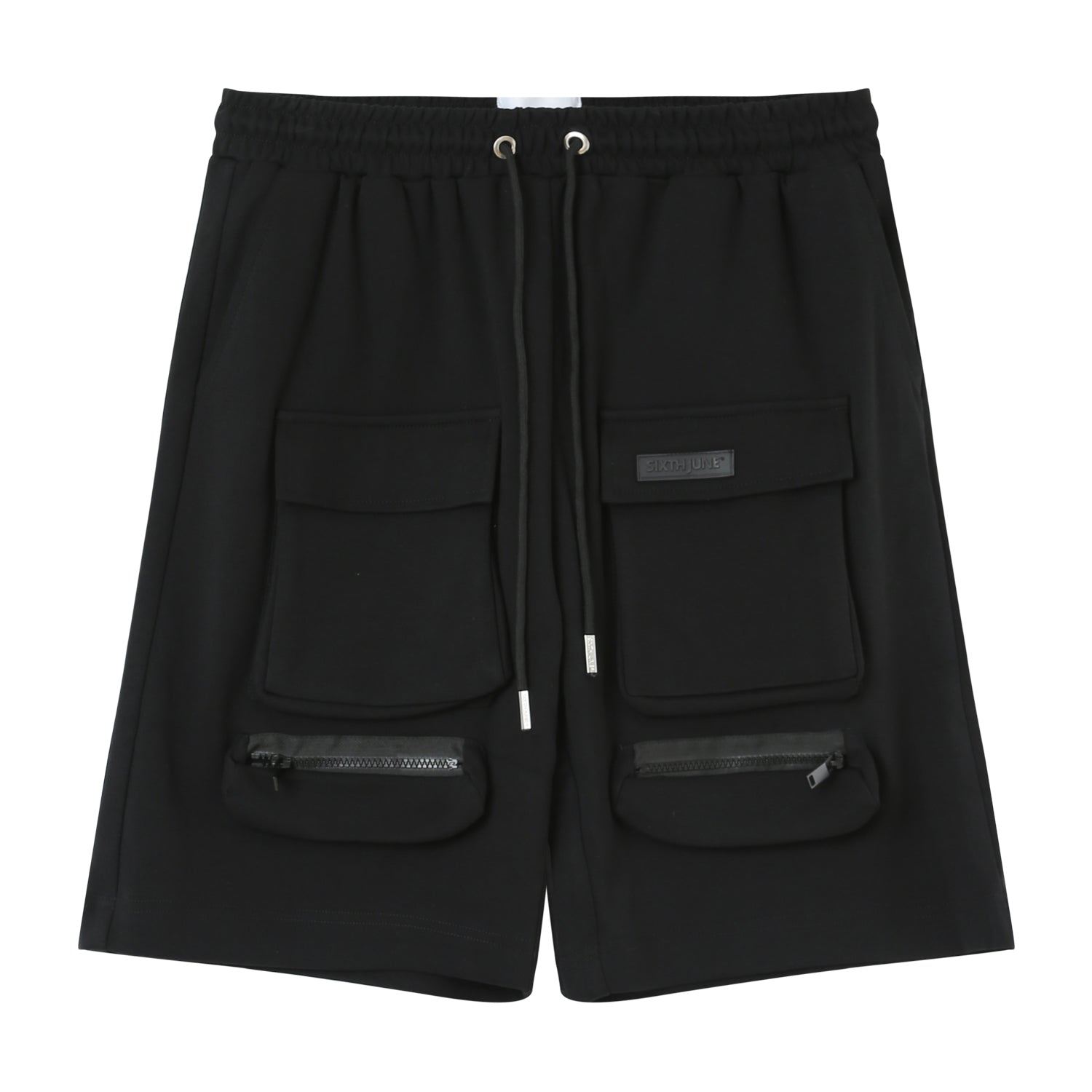 Cargo pockets jersey shorts Black