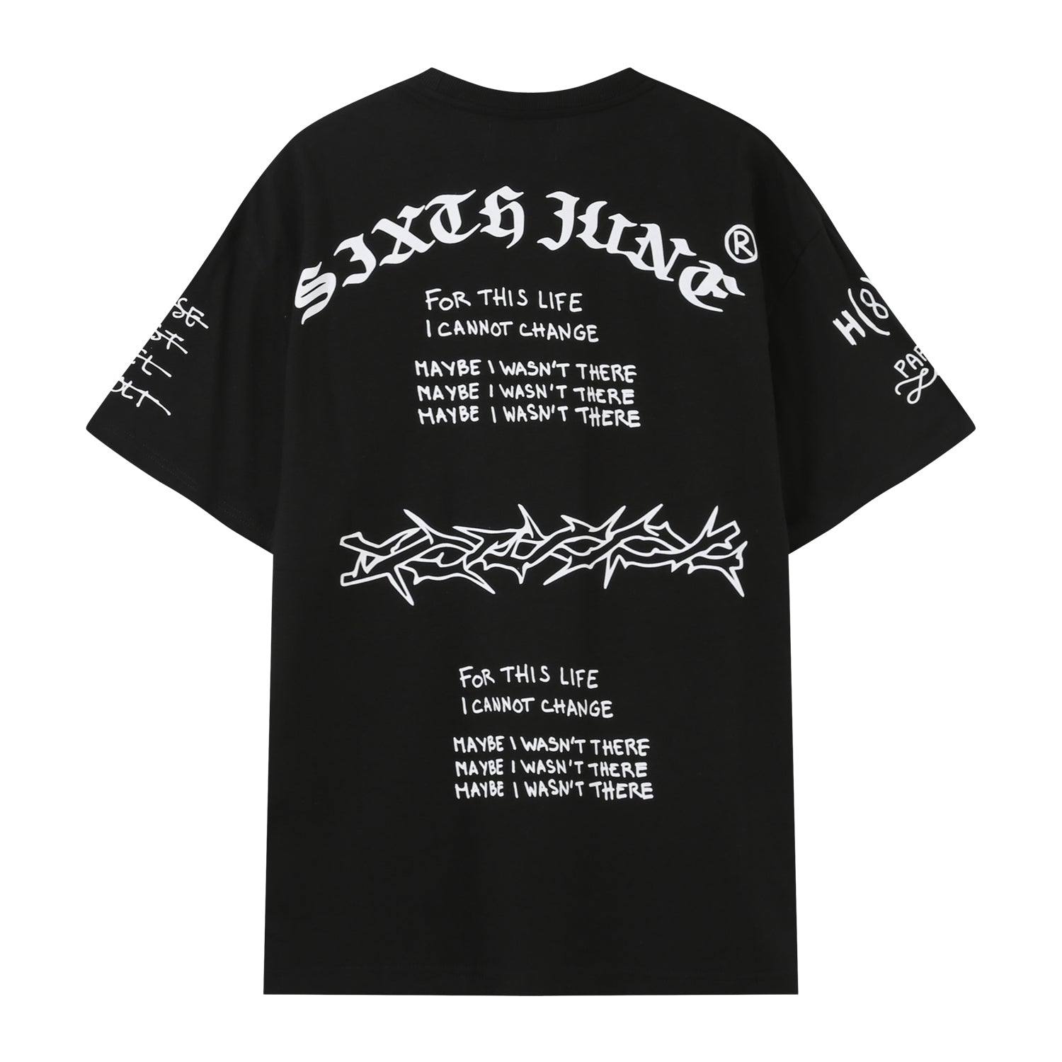 Gothic-T-Shirt mit Aufschrift Schwarz
