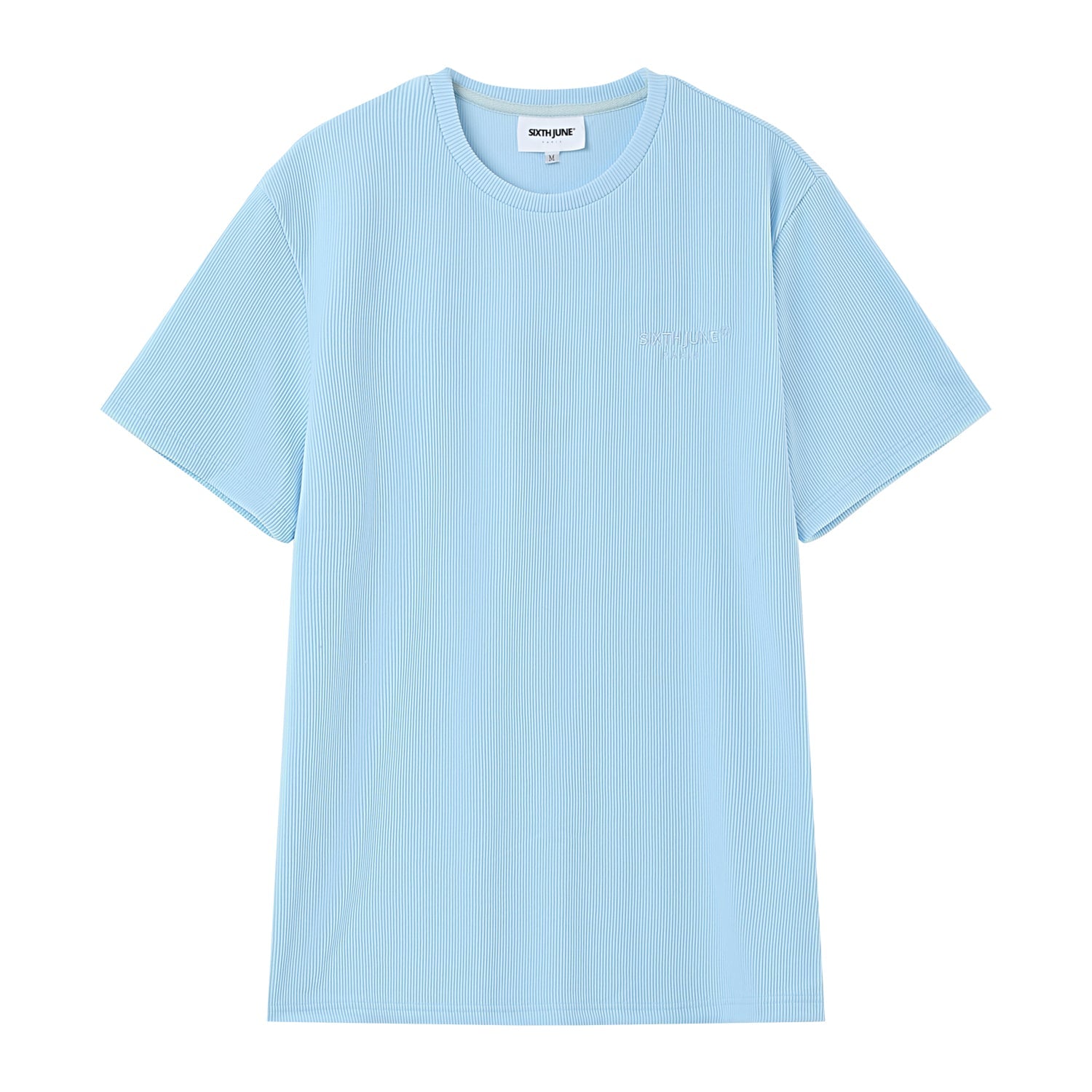 Pleated short sleeves t-shirt light Blue