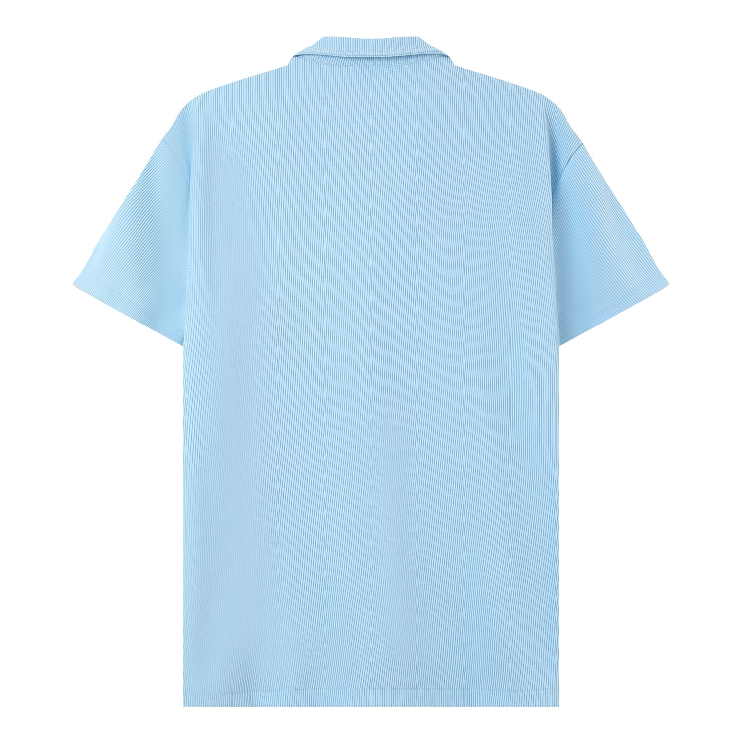 Pleated short sleeves shirt light Blue