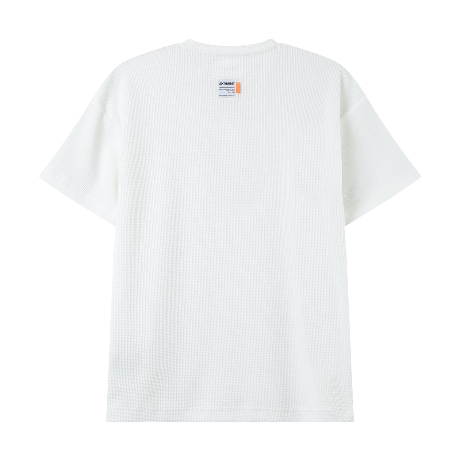 Waffel-T-Shirt Weiß