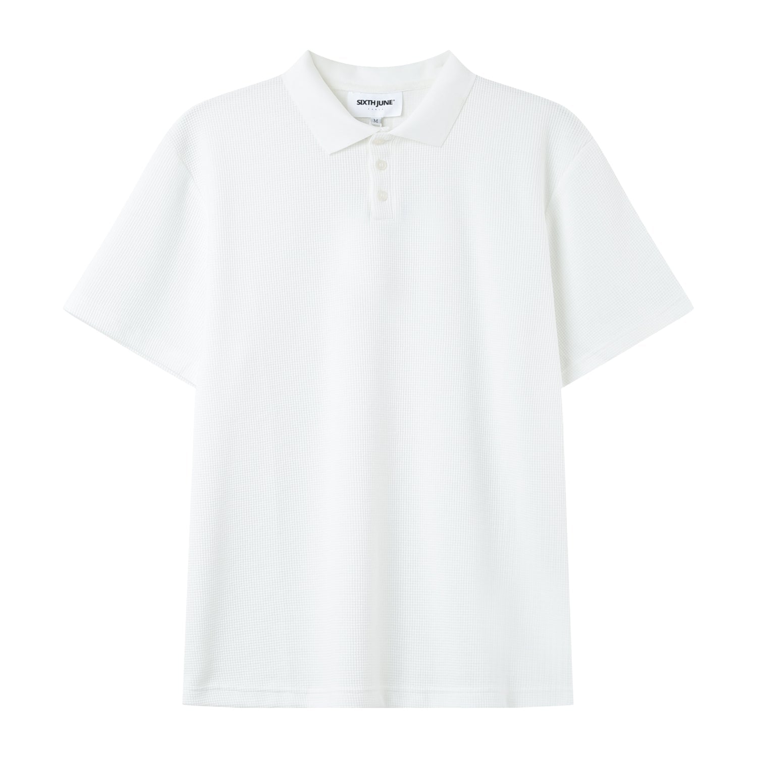Waffle polo shirt White