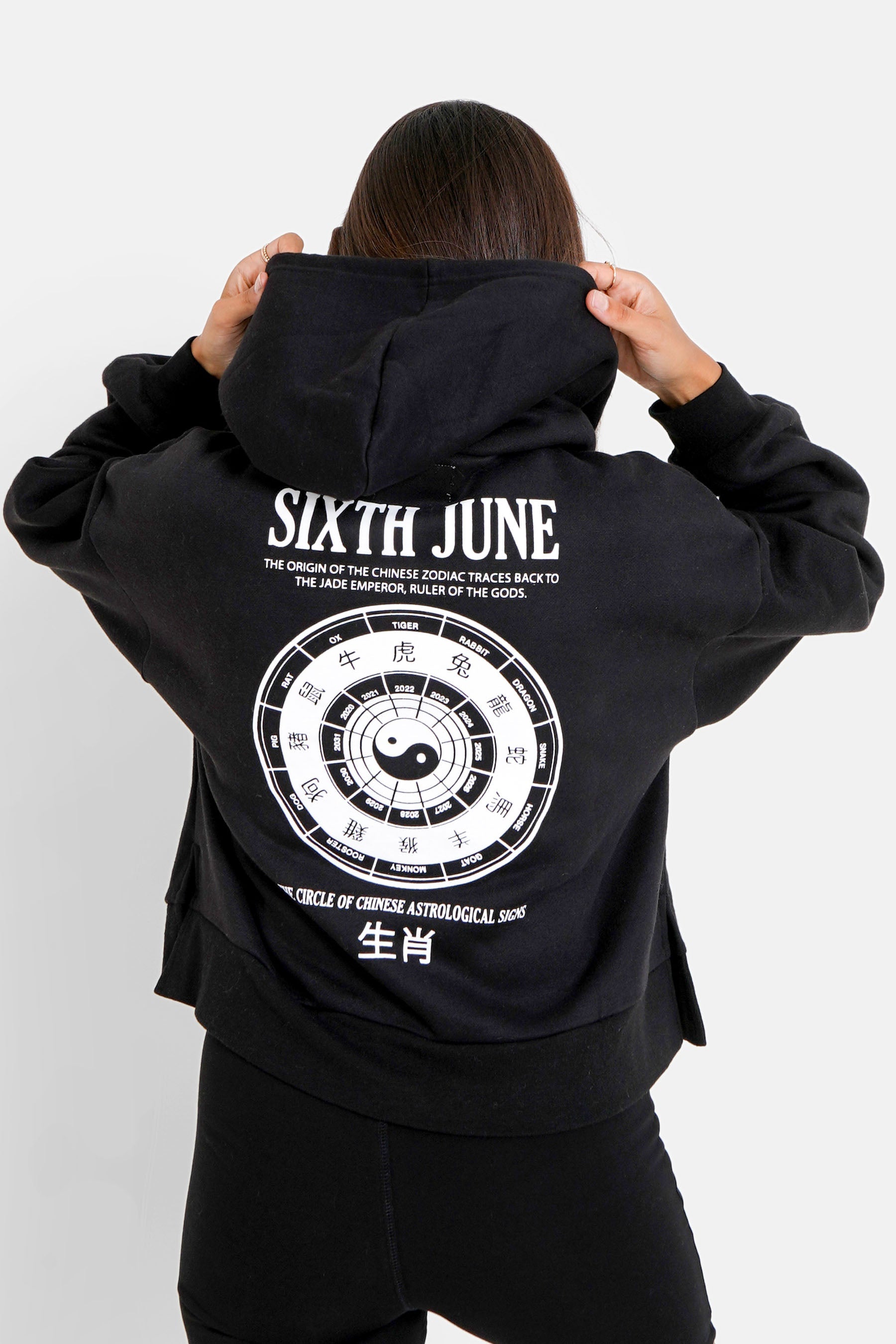 Sixth June - Sweat capuche astrologie chinese Noir