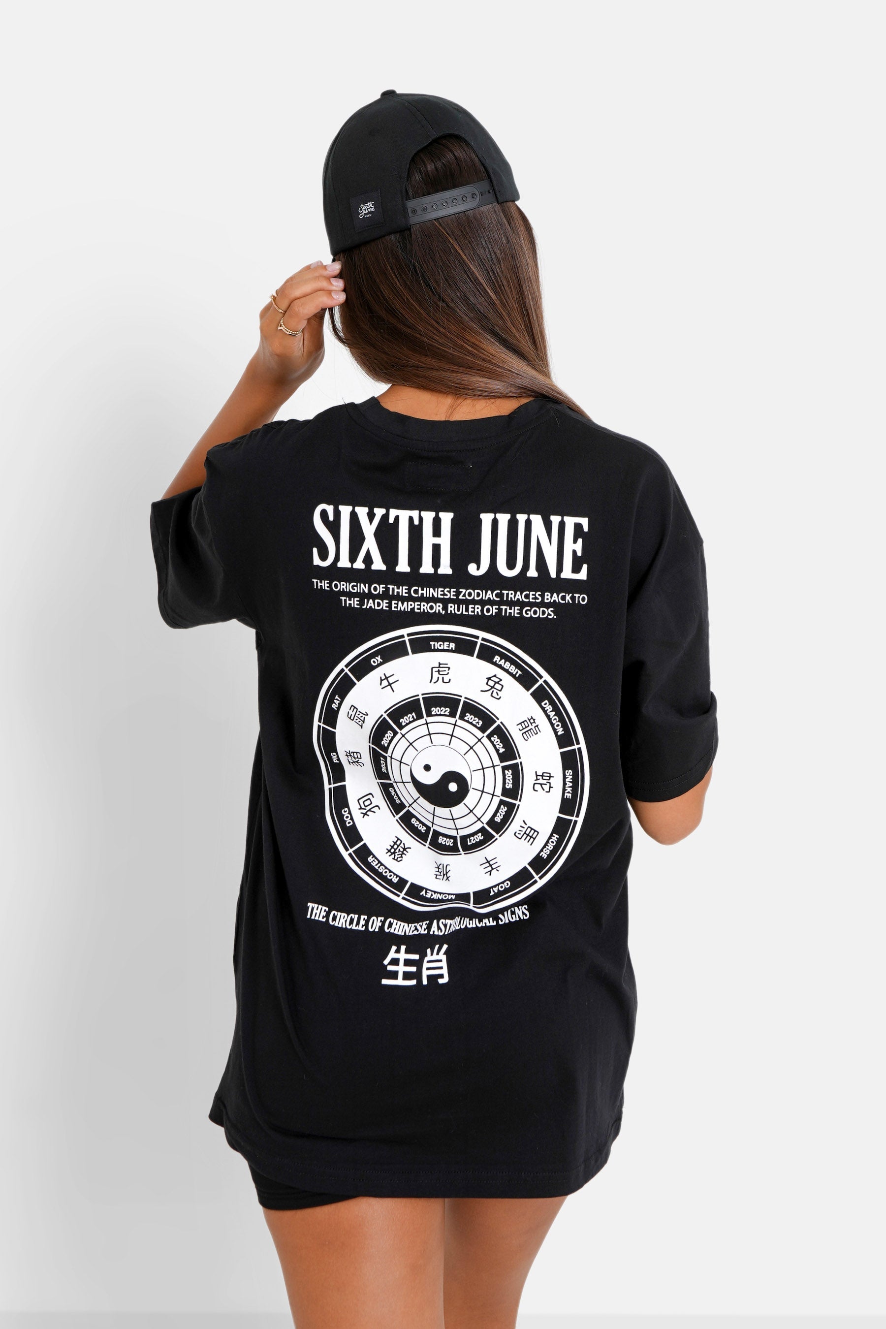 Sixth June - T-shirt astrologie chinese long Noir