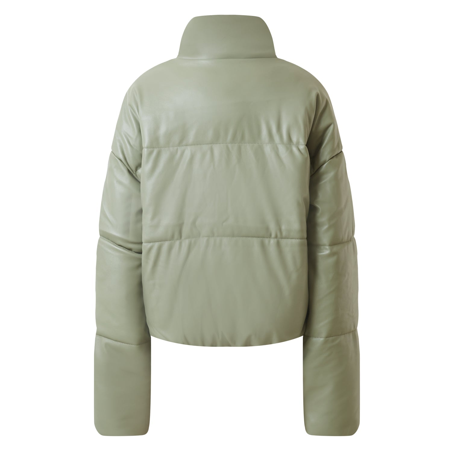 Sixth June - Doudoune courte simili cuir Vert