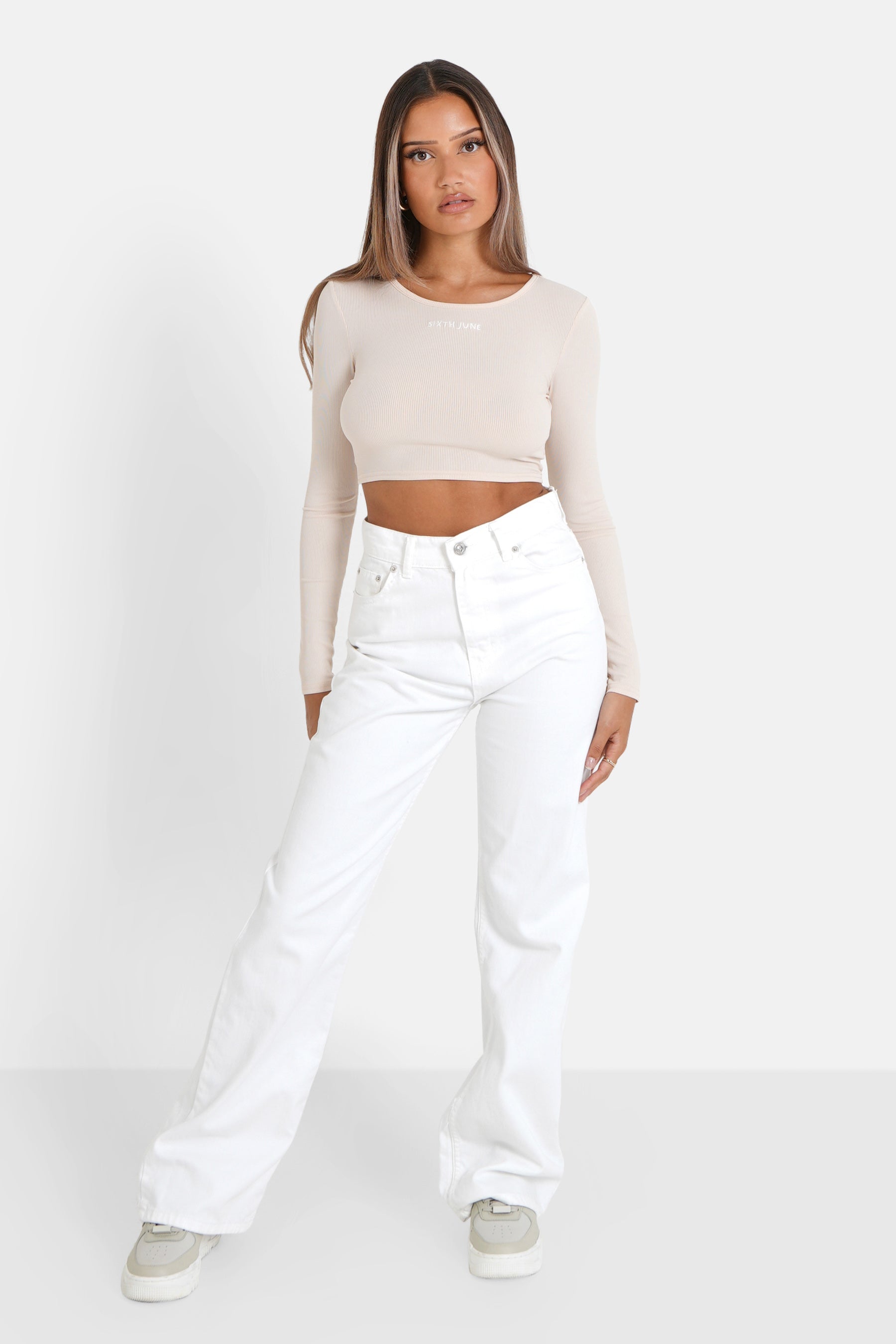 Sixth June - Top manches longues dos nu Beige clair