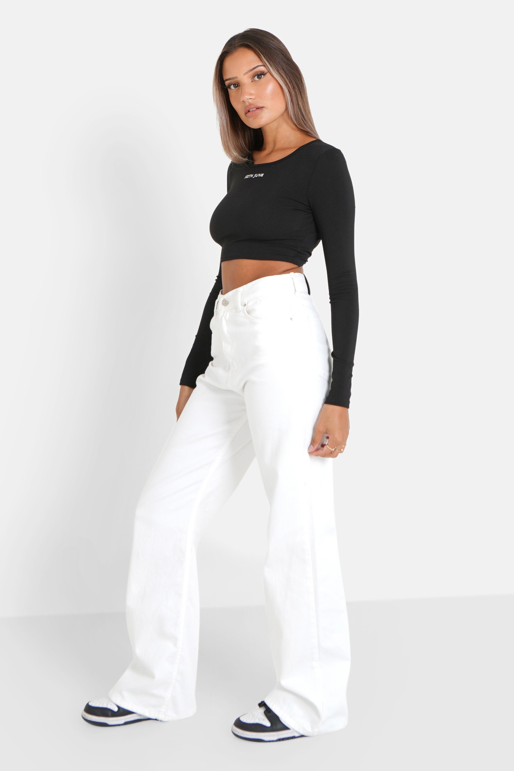 Sixth June - Top manches longues dos nu Noir