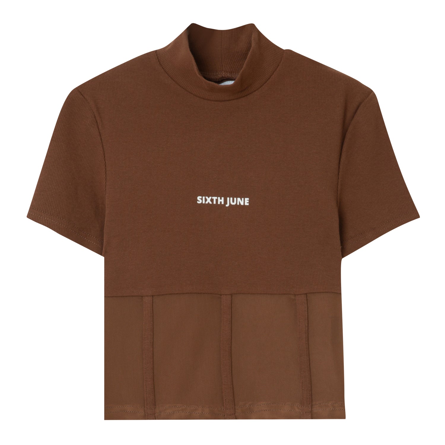 Sixth June - Top court corset transparent Marron clair