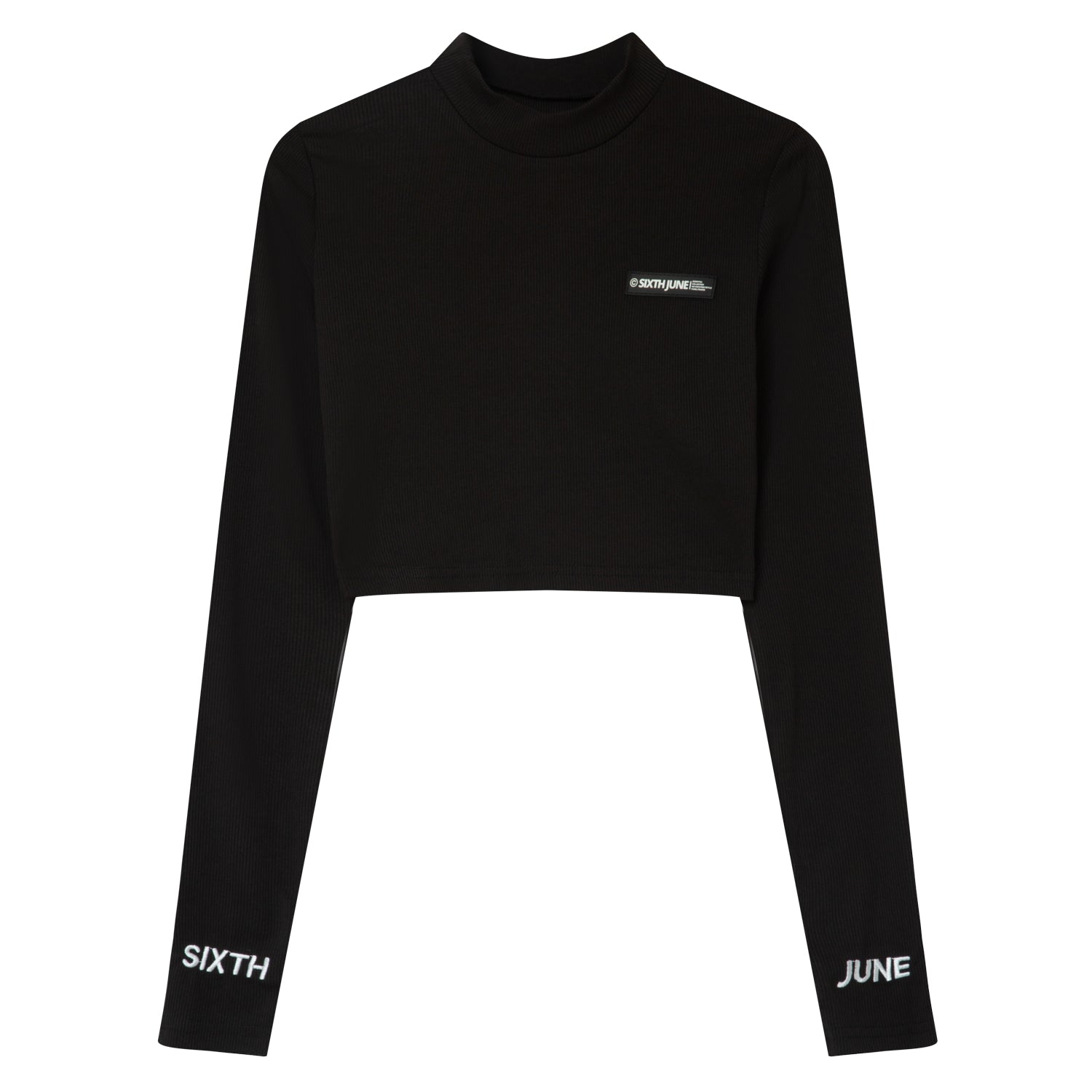 Sixth June - T-shirt court satiné brodé Noir