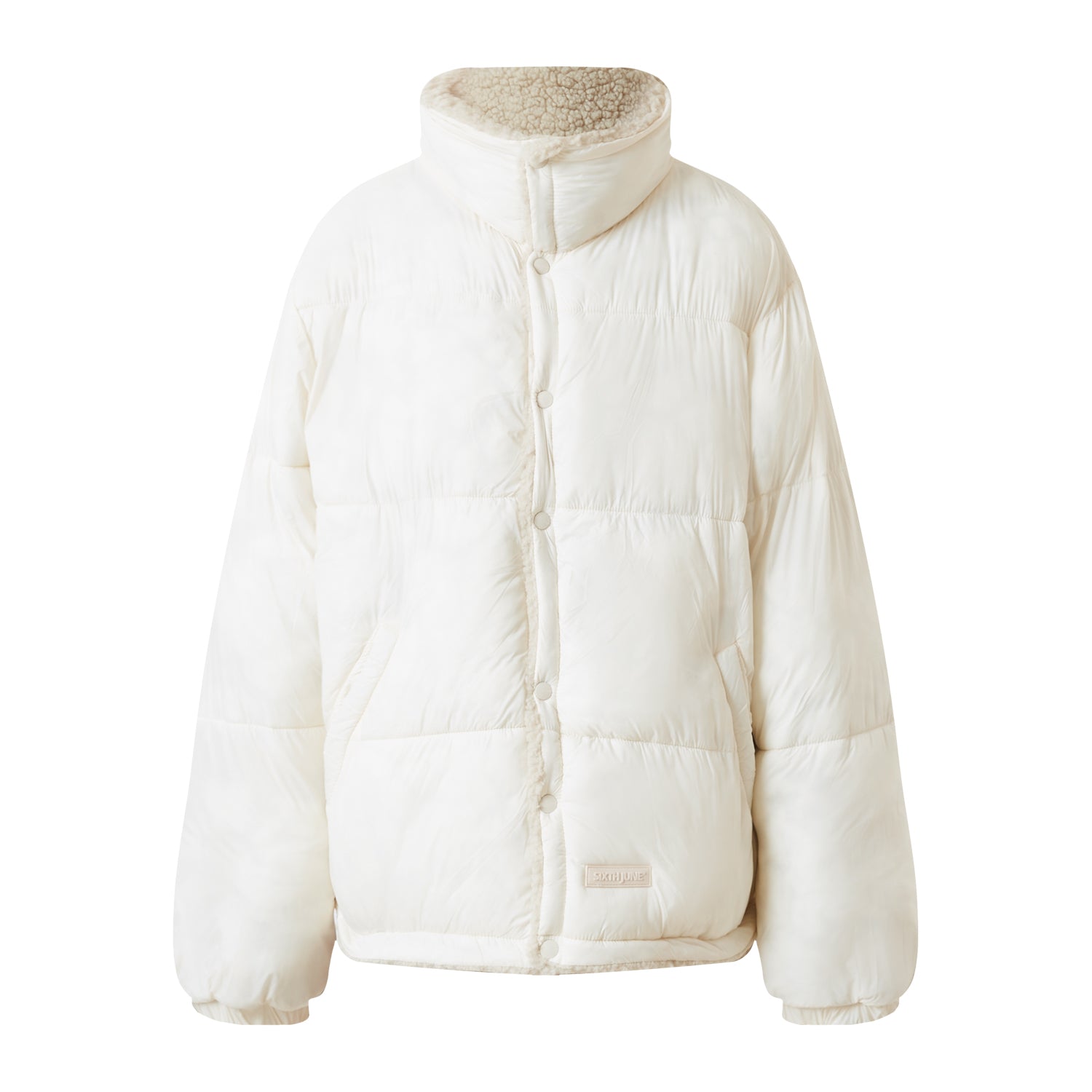 Sixth June - Doudoune courte réversible sherpa Beige clair