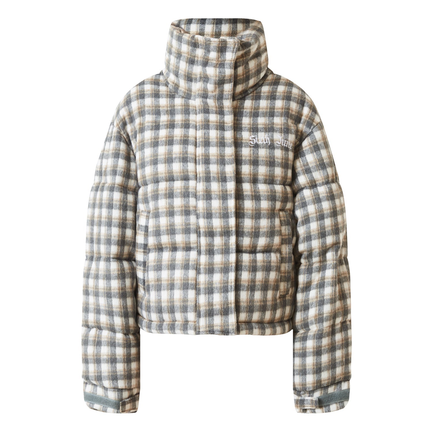 Sixth June - Doudoune laine logo bouclette Gris