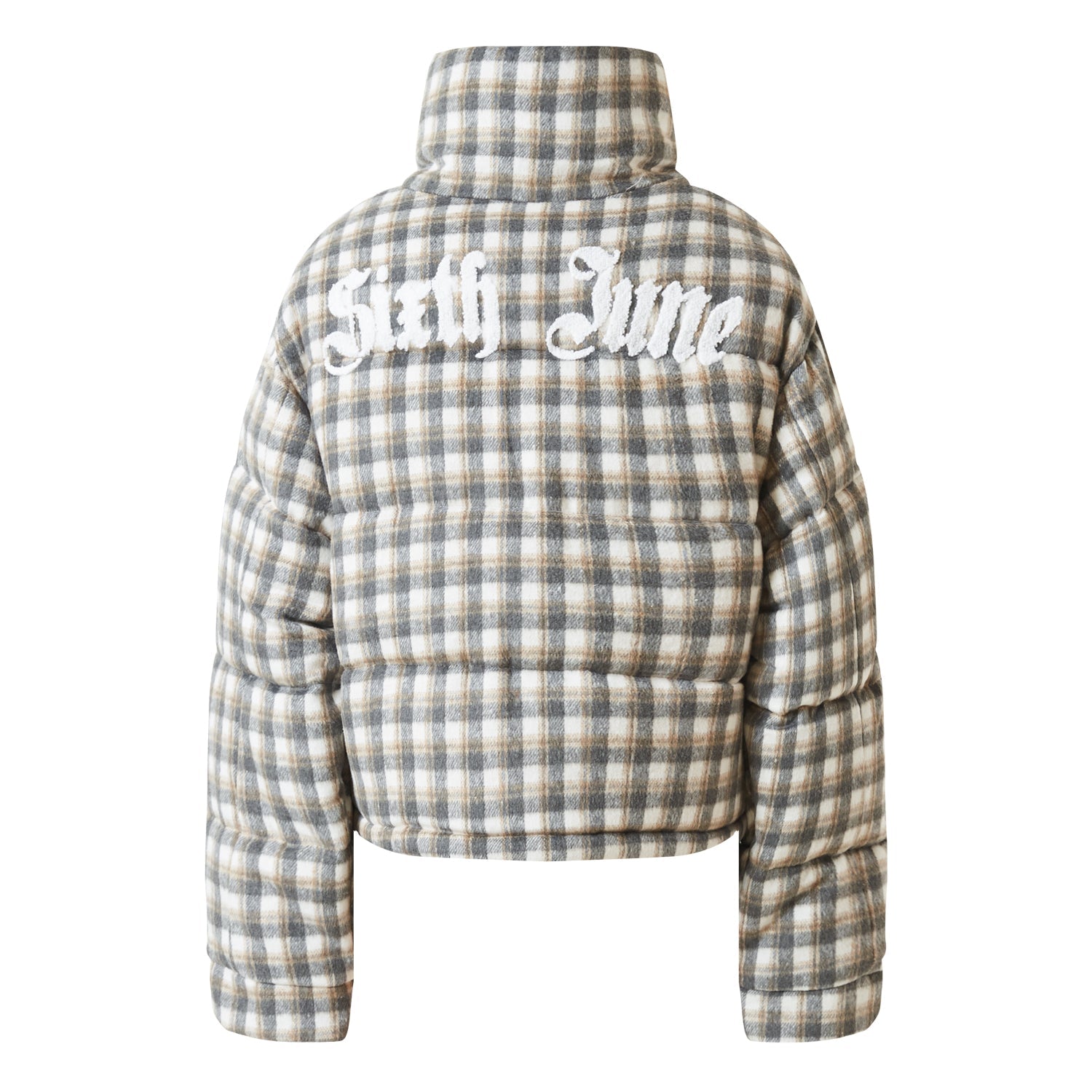 Sixth June - Doudoune laine logo bouclette Gris